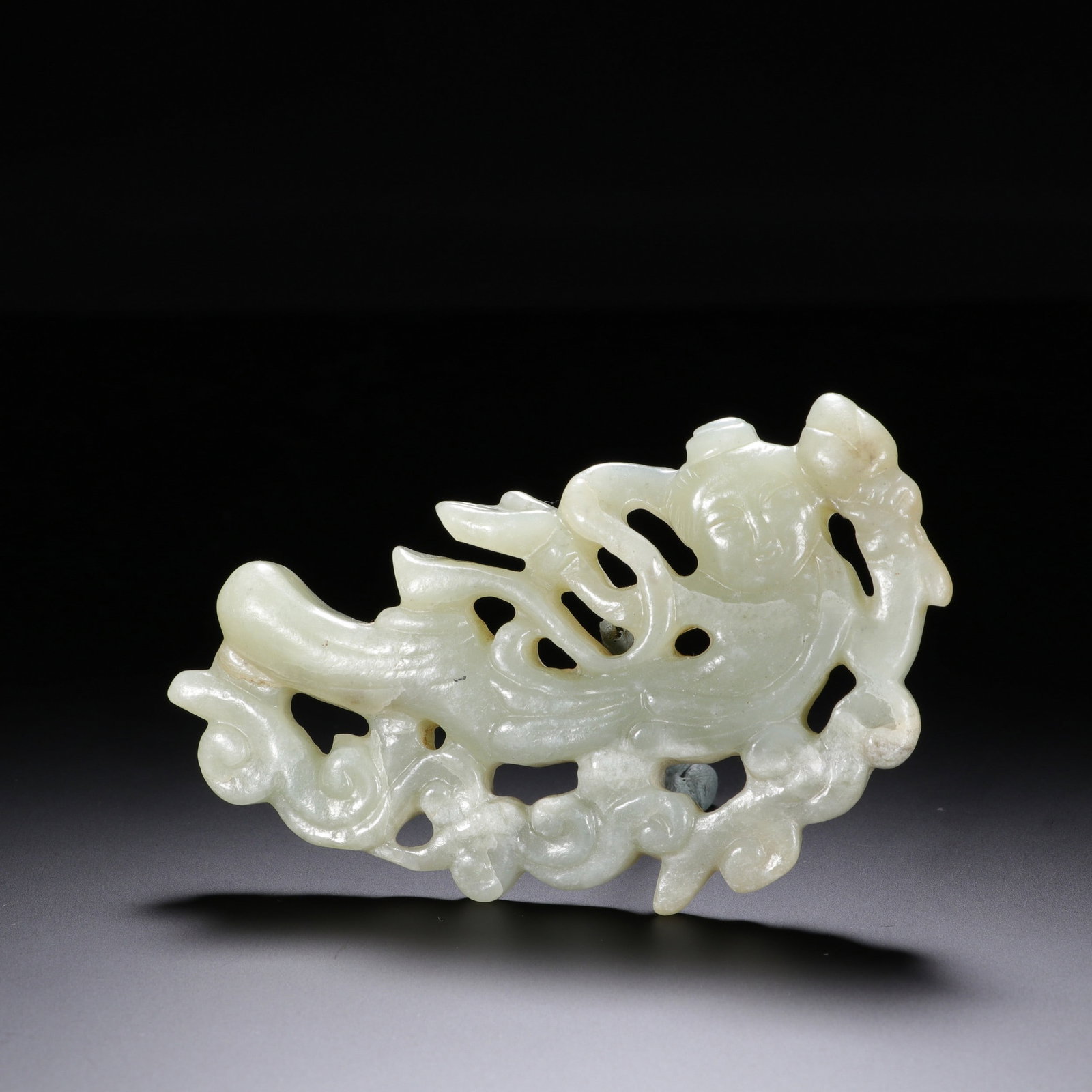 A JADE: 和田玉飞天 A jade Lg.9.5cm