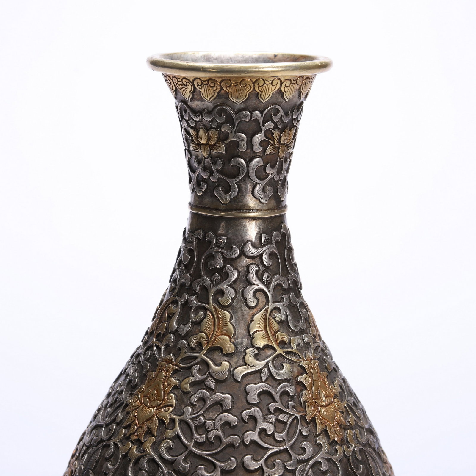 A COPPER GILDED VASE - 2