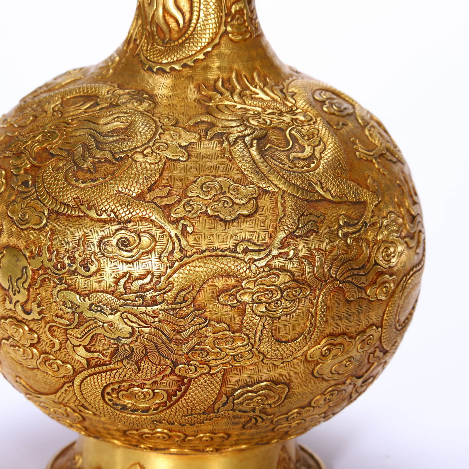 A COPPER GILDED VASE - 3