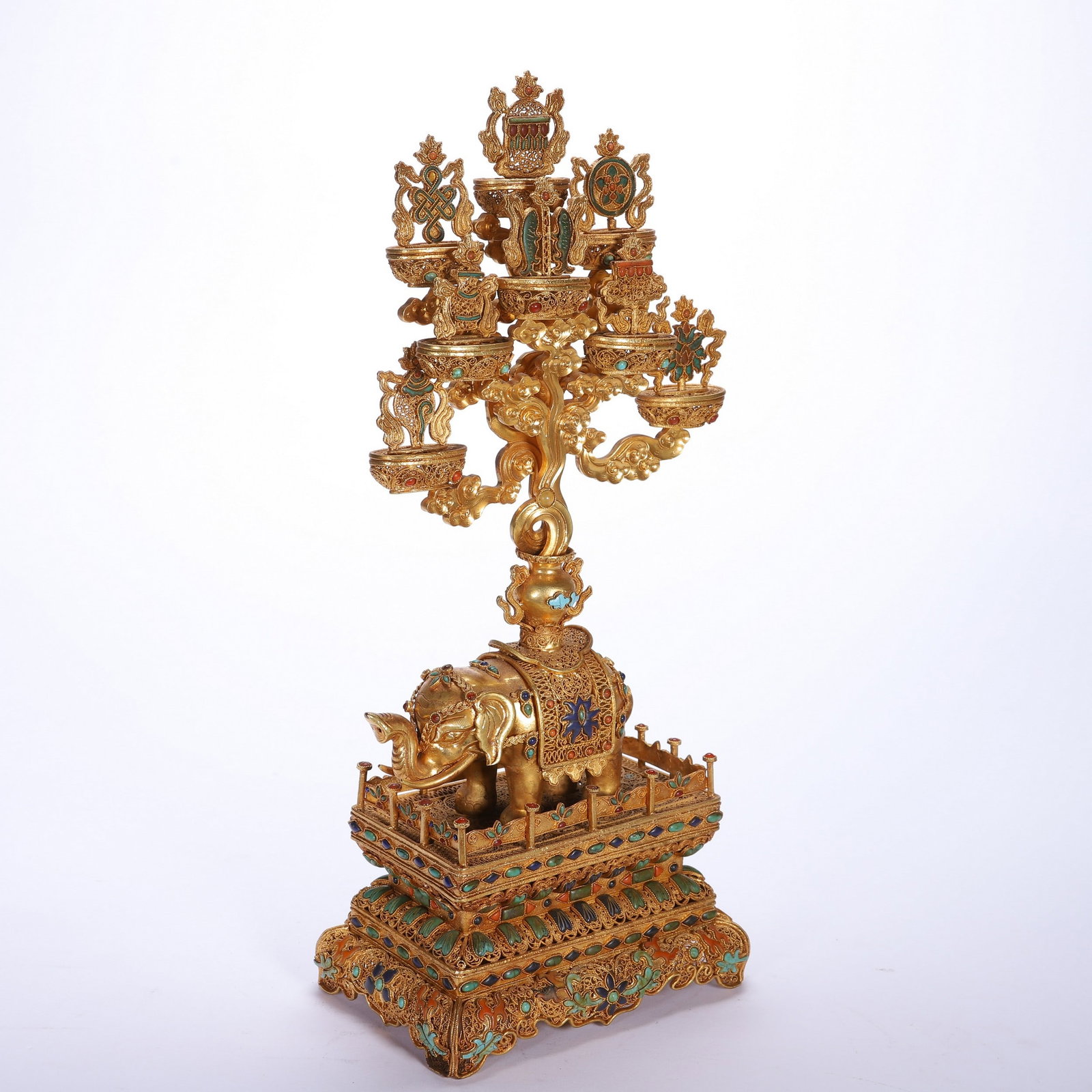 A SILVER GILDED ORNAMENT - 4