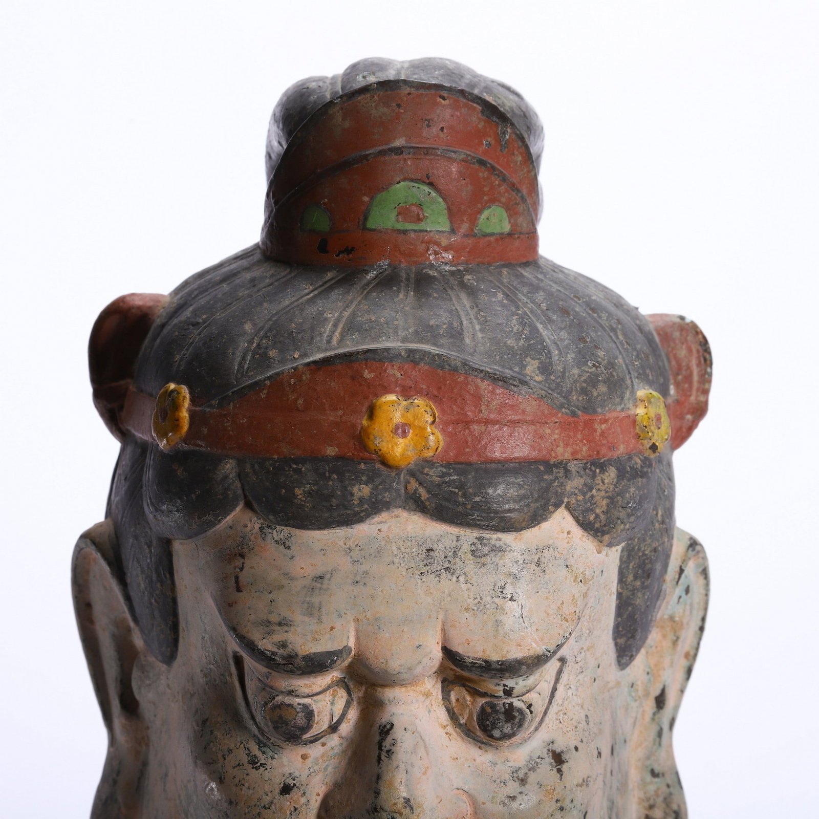 A BRONZE BUDDHA HEAD - 2