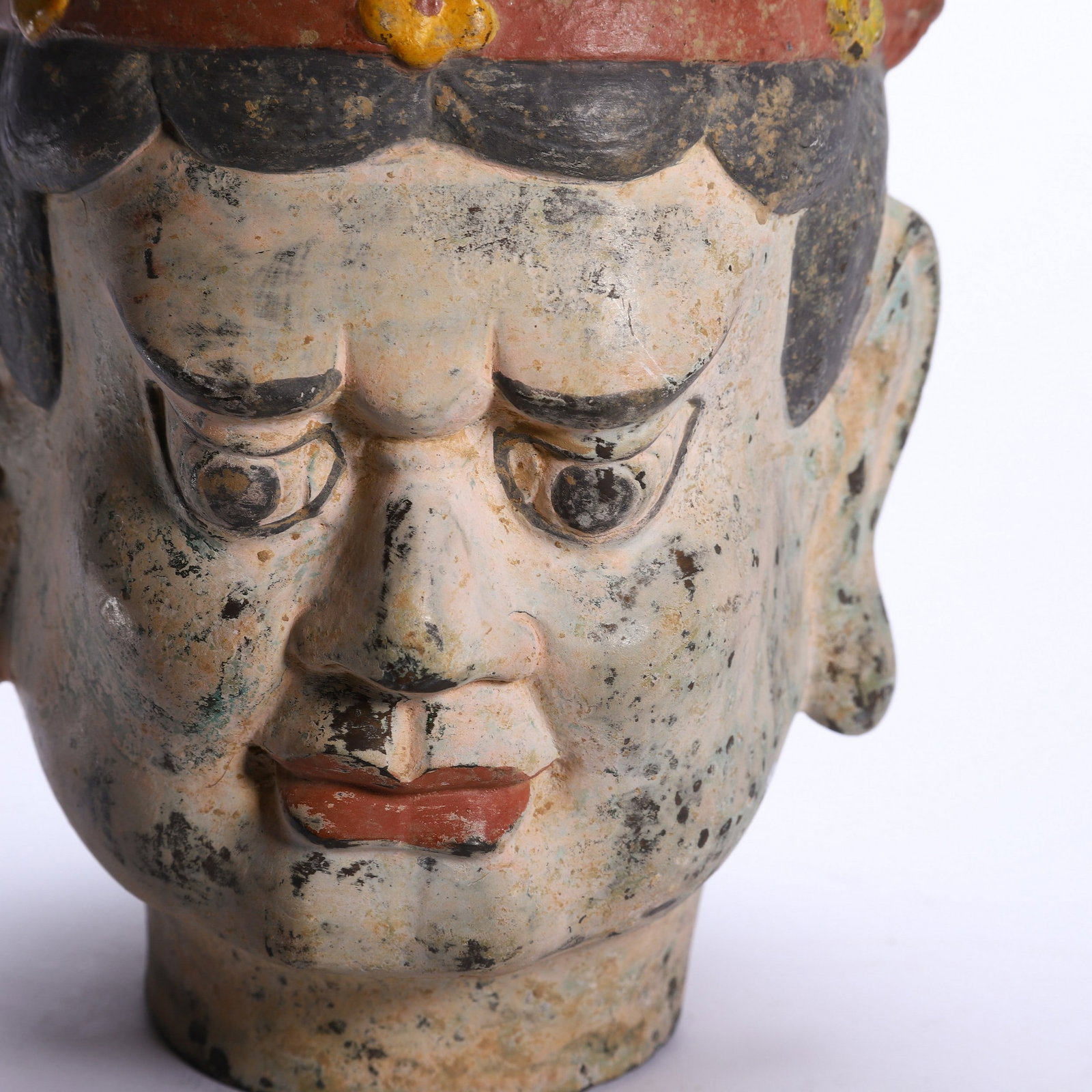 A BRONZE BUDDHA HEAD - 4