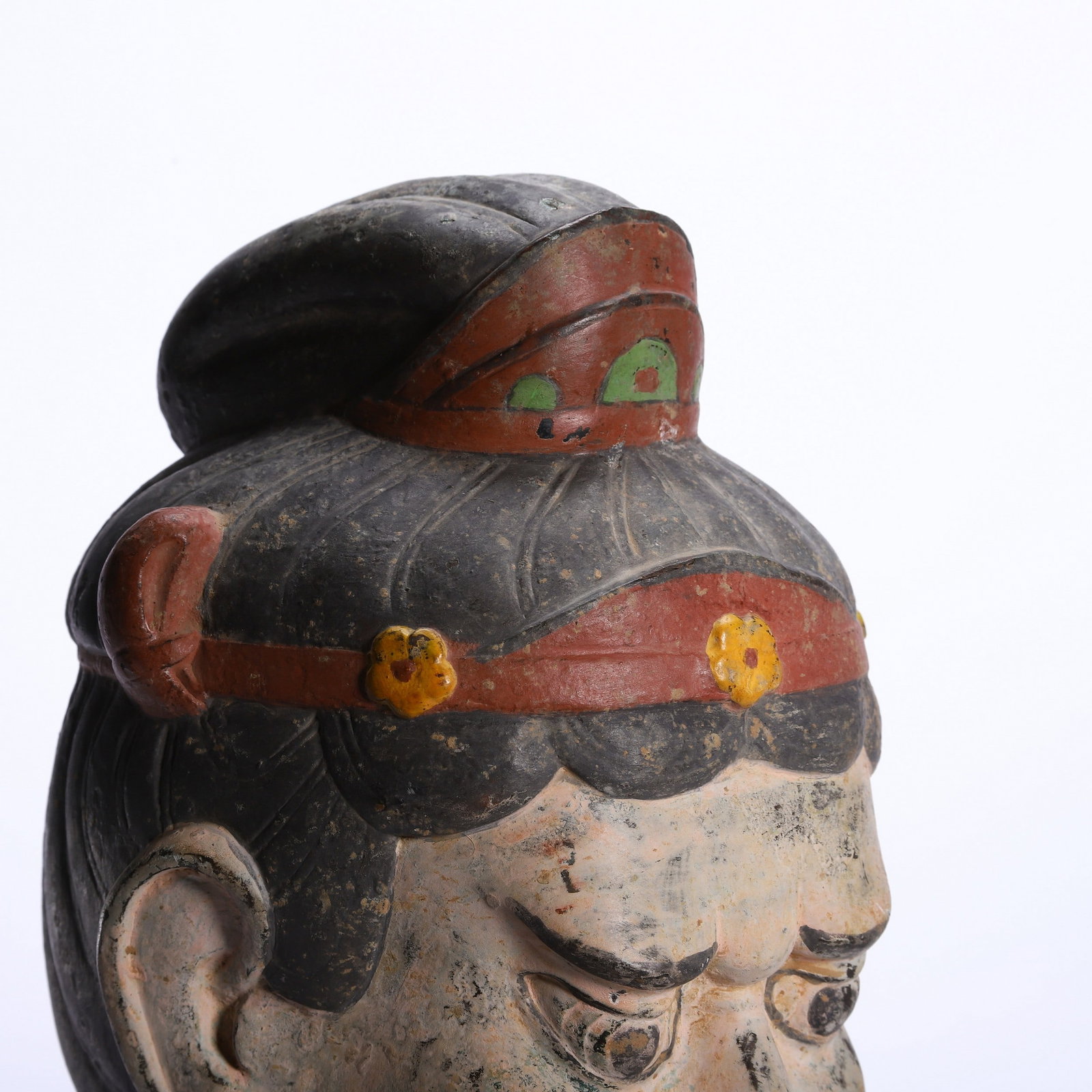 A BRONZE BUDDHA HEAD - 6