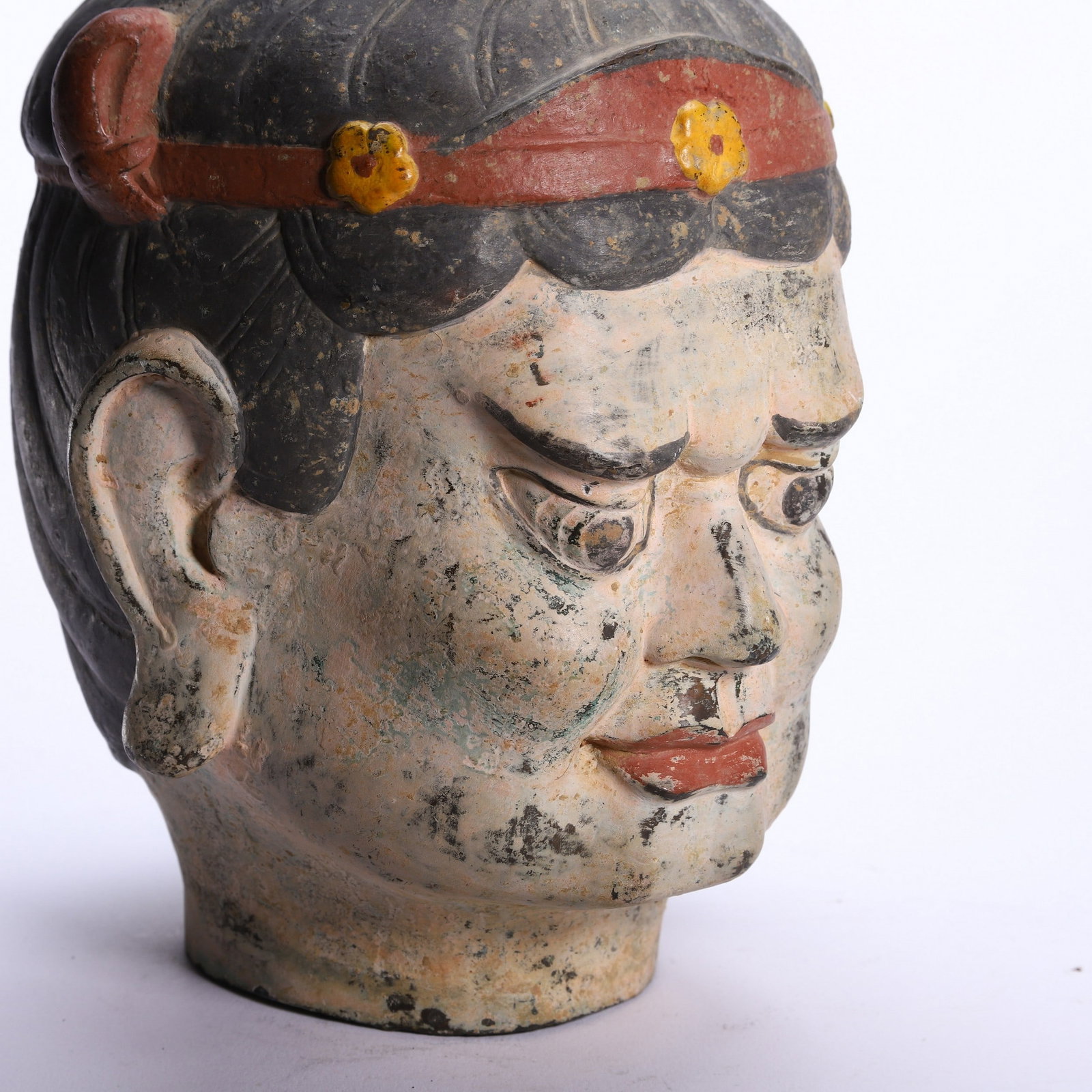 A BRONZE BUDDHA HEAD - 7