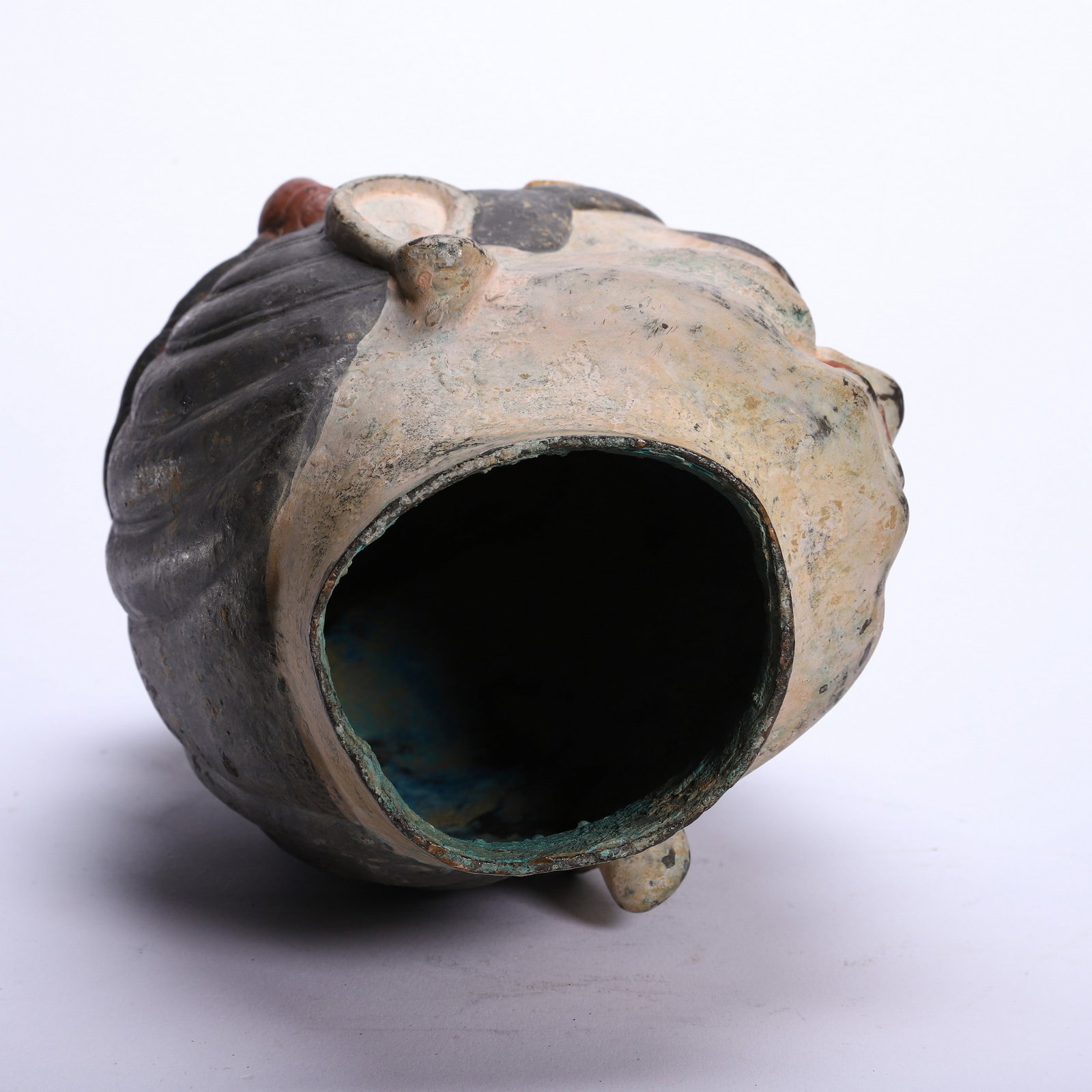 A BRONZE BUDDHA HEAD - 9