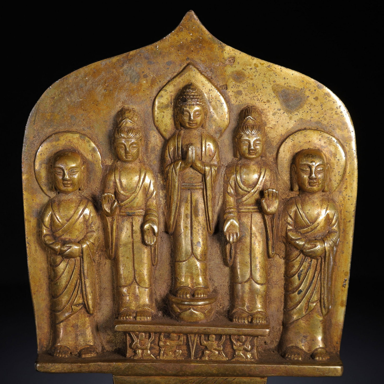 A COPPER GILDED BUDDHA STATUE - 2