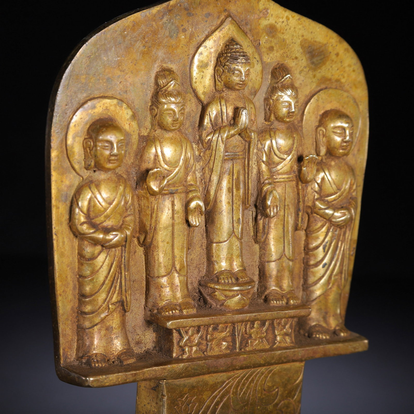 A COPPER GILDED BUDDHA STATUE - 5