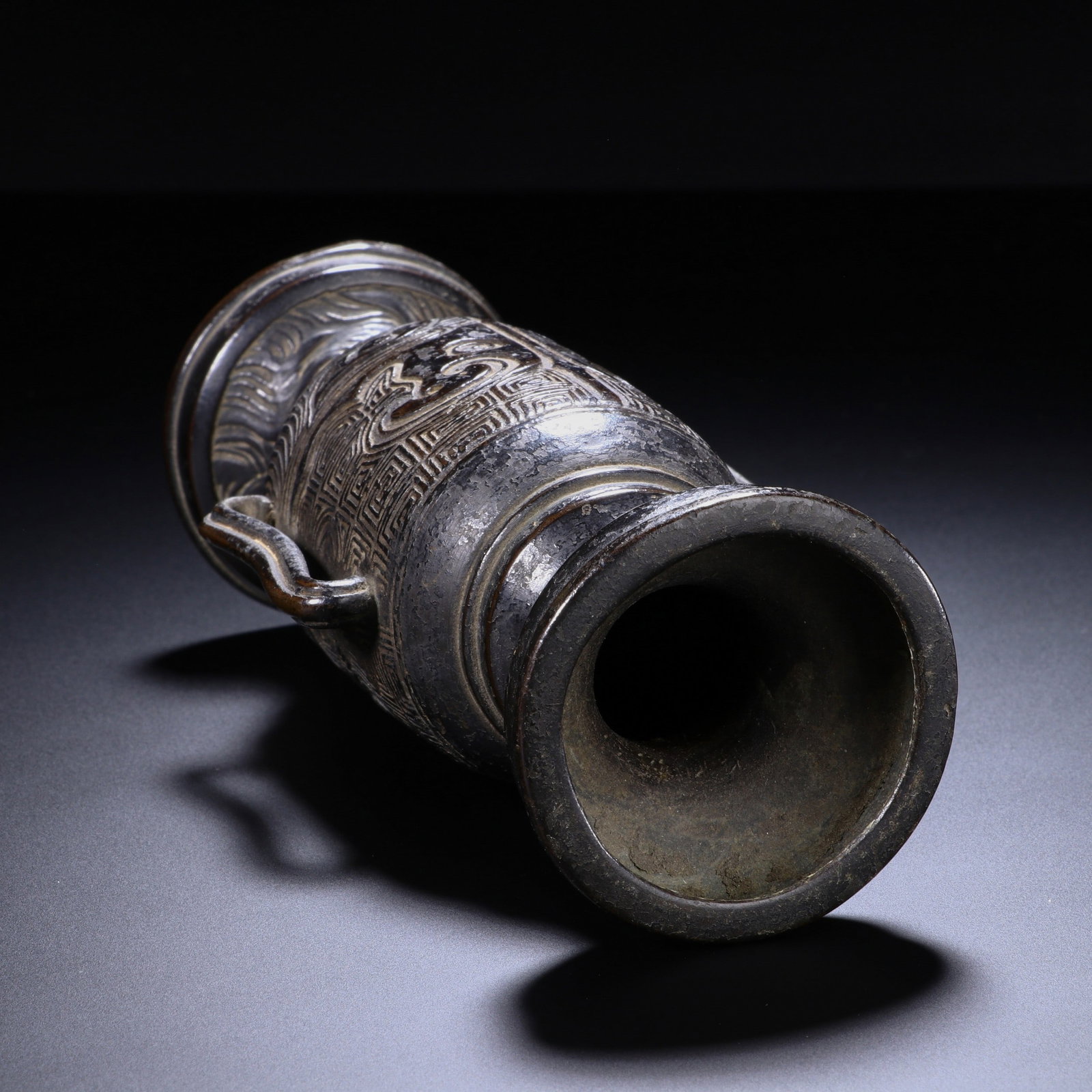 A COPPER BEAST VASE - 6
