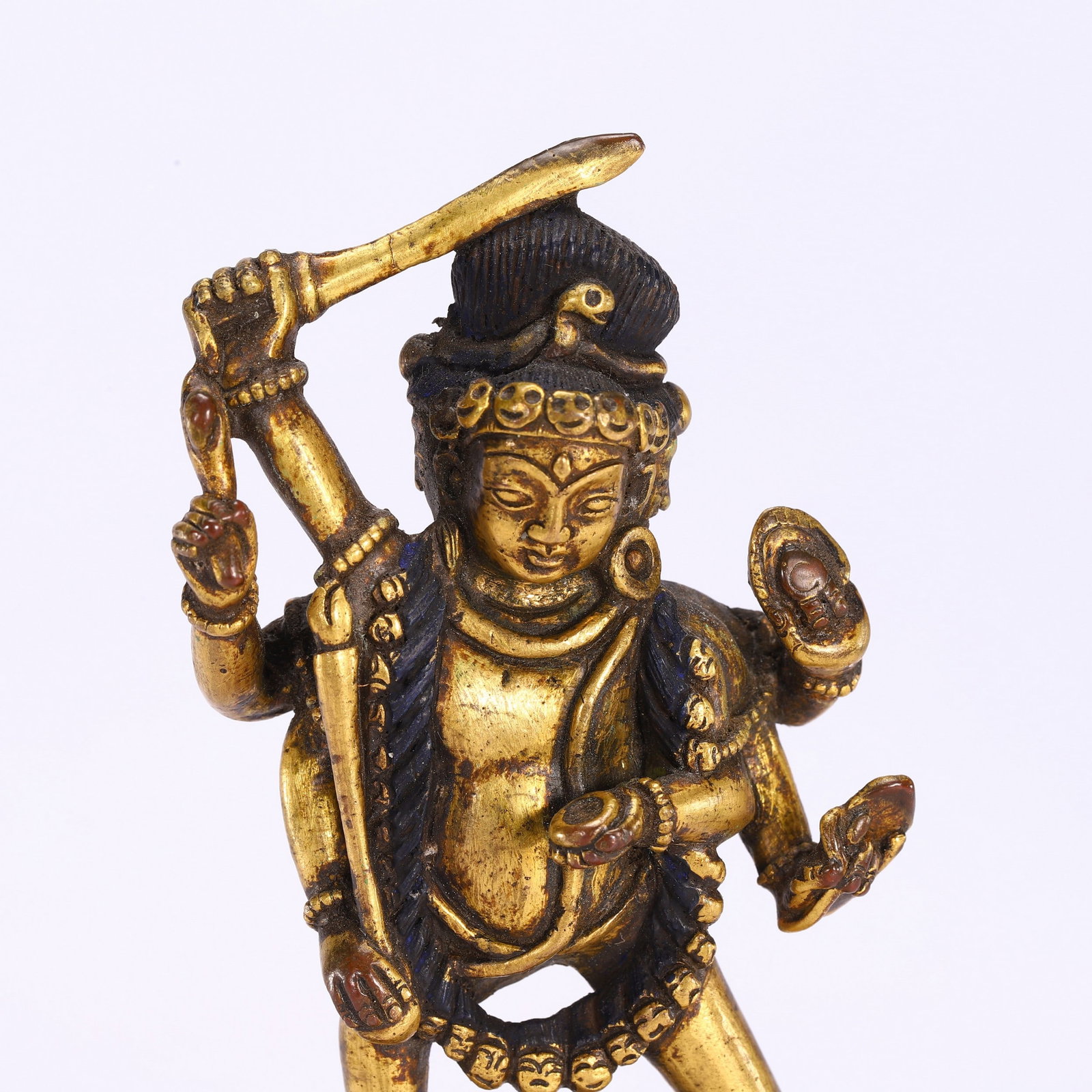 A COPPER GILDED BUDDHA STATUE - 2
