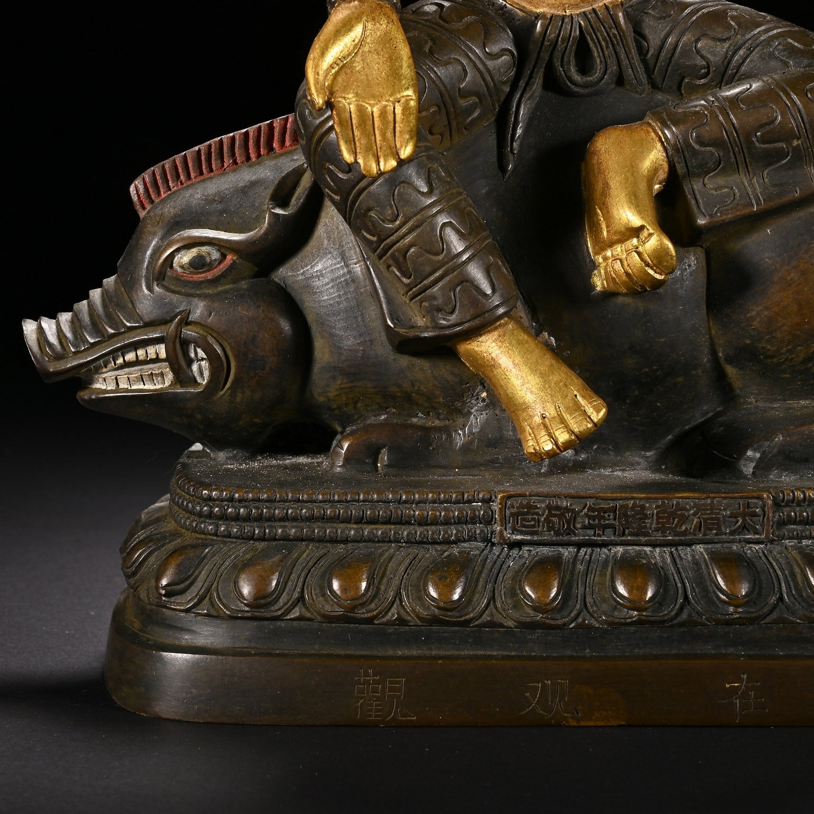 A COPPER GILDED BUDDHA STATUE - 3