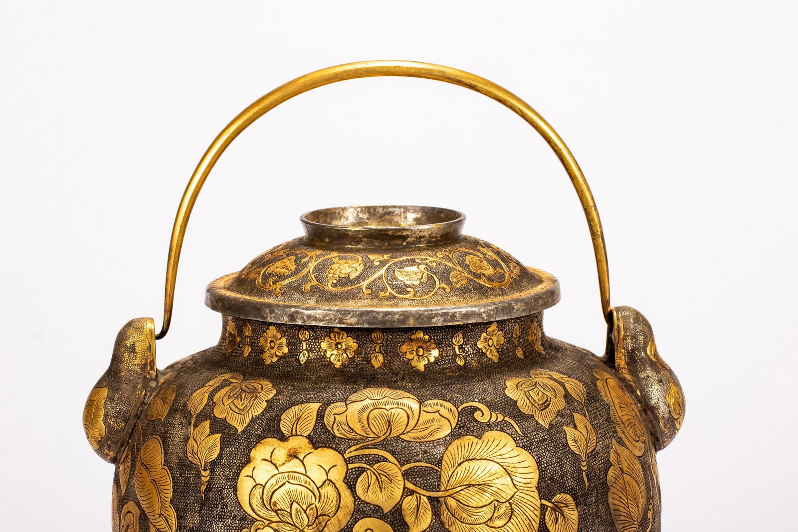 A COPPER GILDED POT - 2