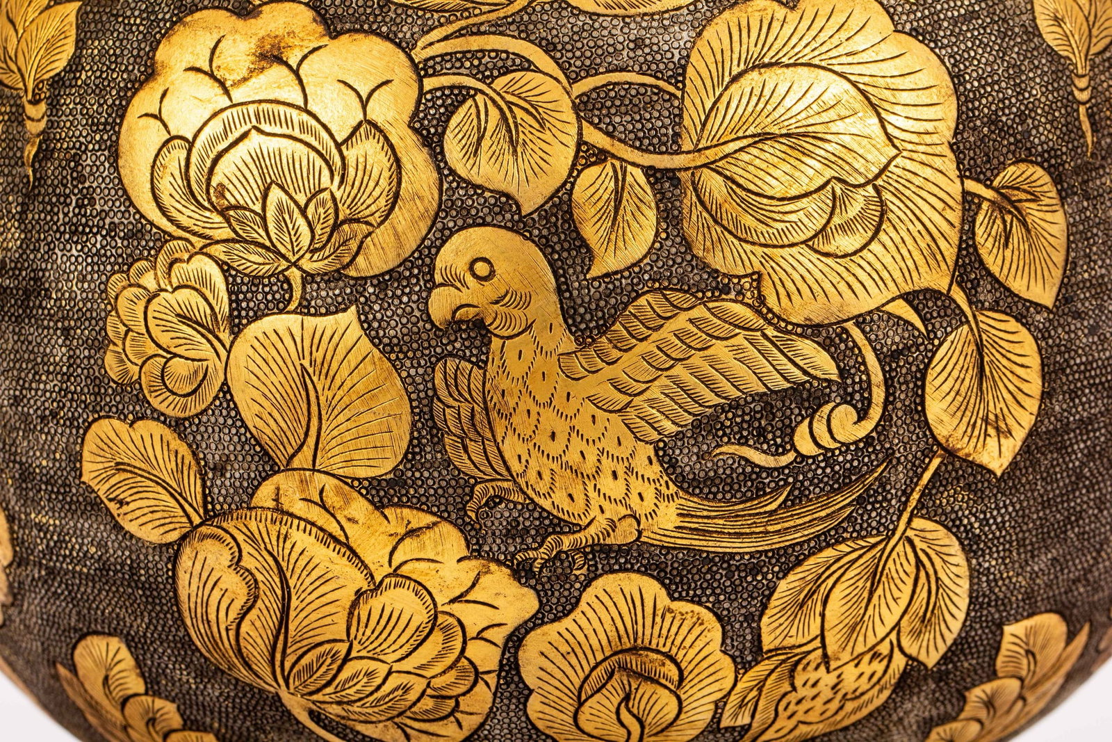 A COPPER GILDED POT - 4