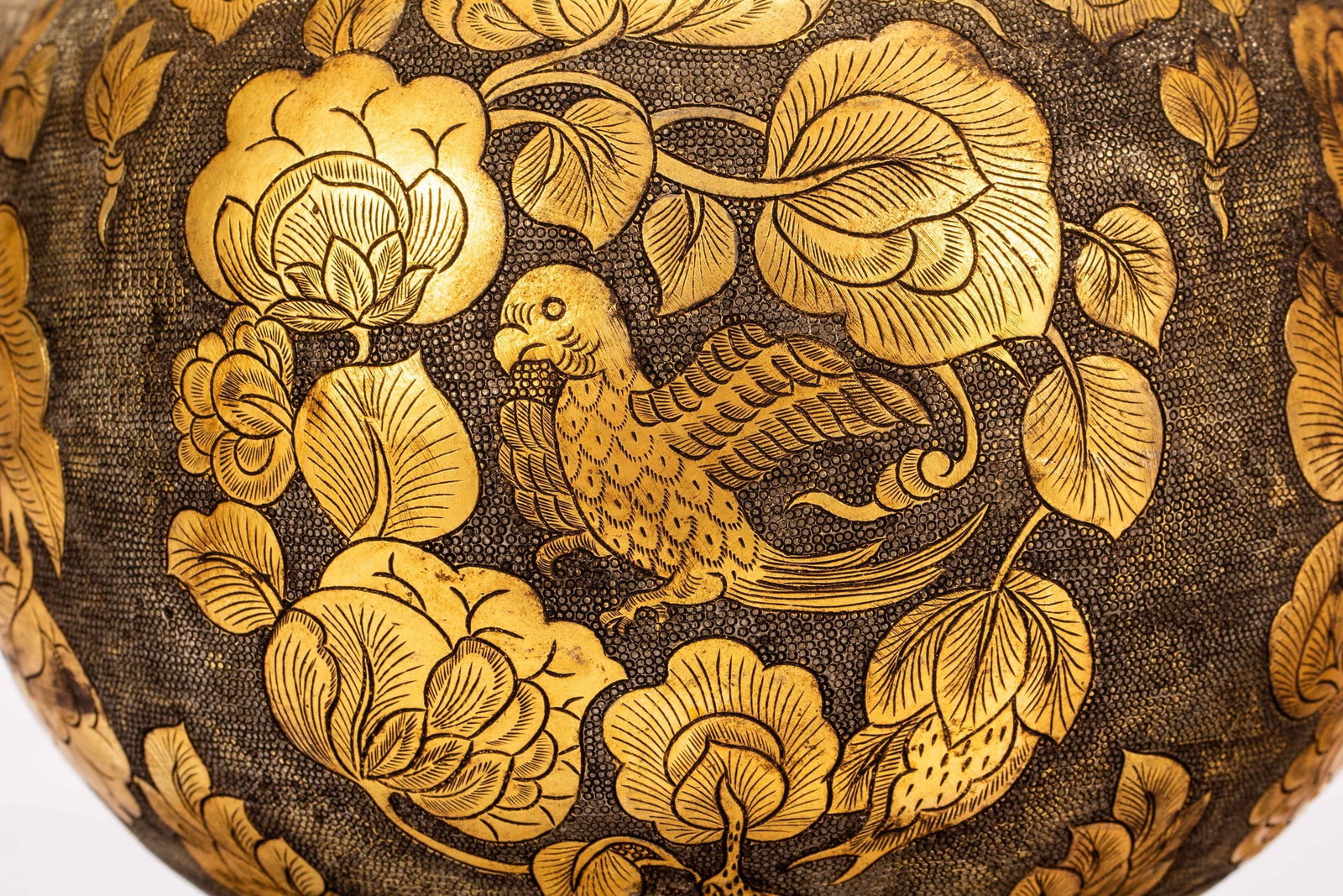 A COPPER GILDED POT - 8