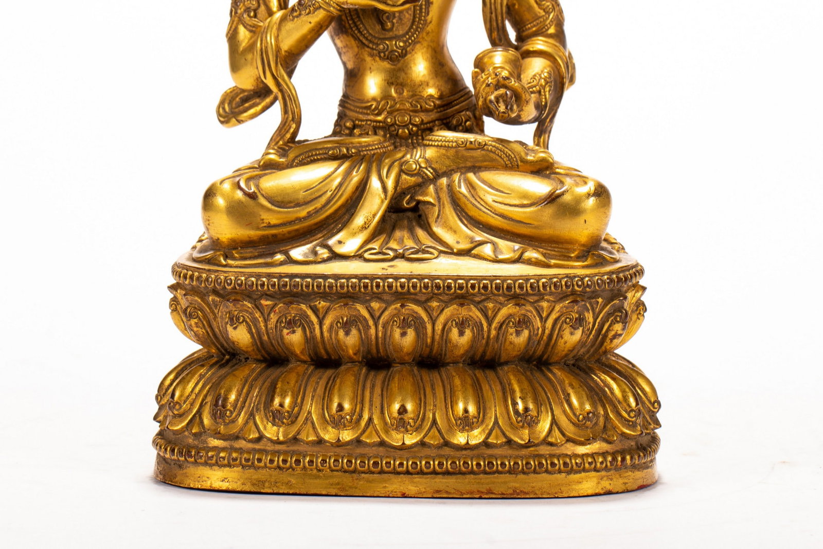 A COPPER GILDED BUDDHA STATUE - 3