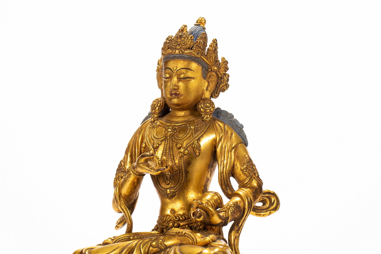 A COPPER GILDED BUDDHA STATUE - 5