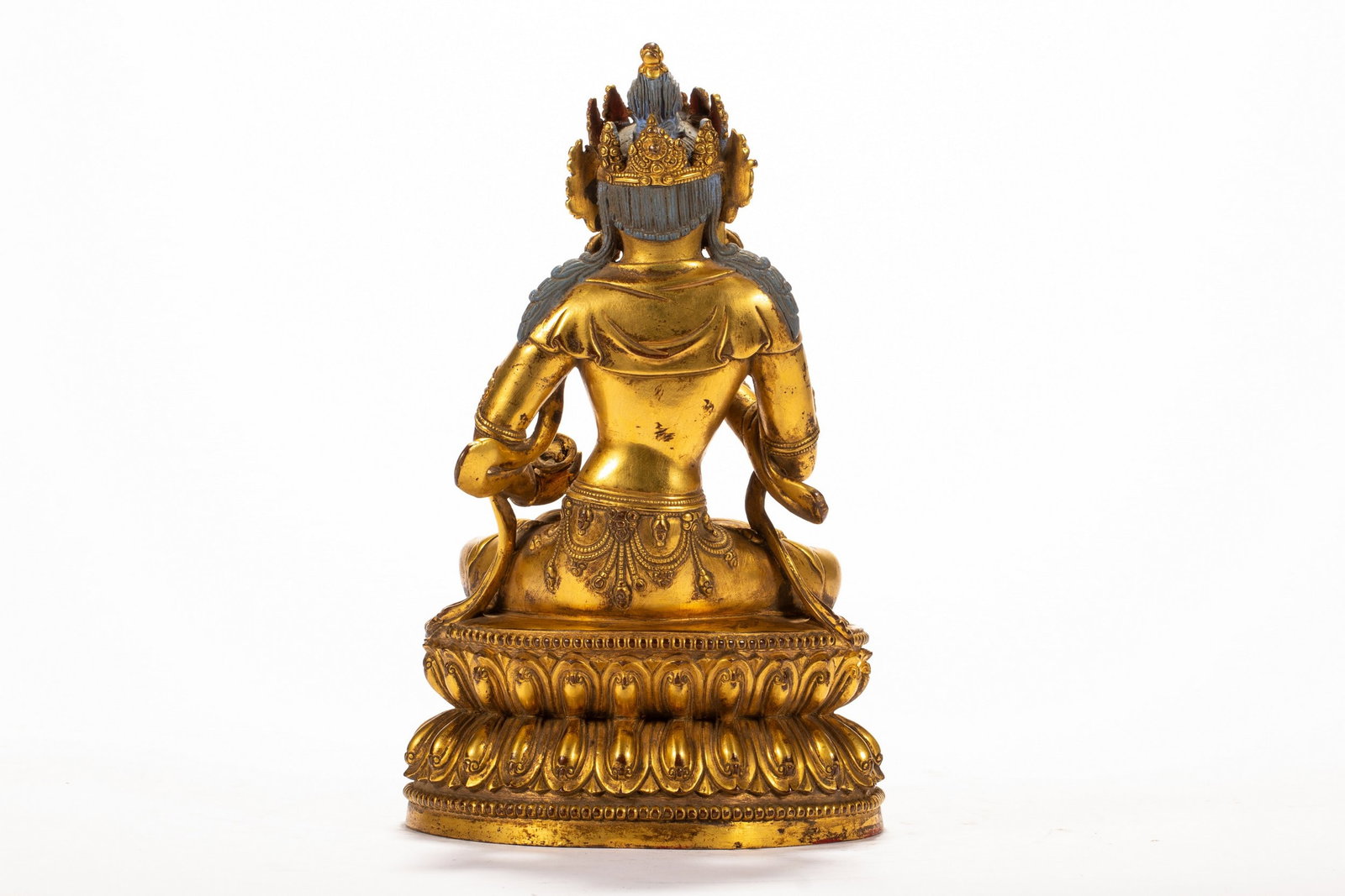 A COPPER GILDED BUDDHA STATUE - 9