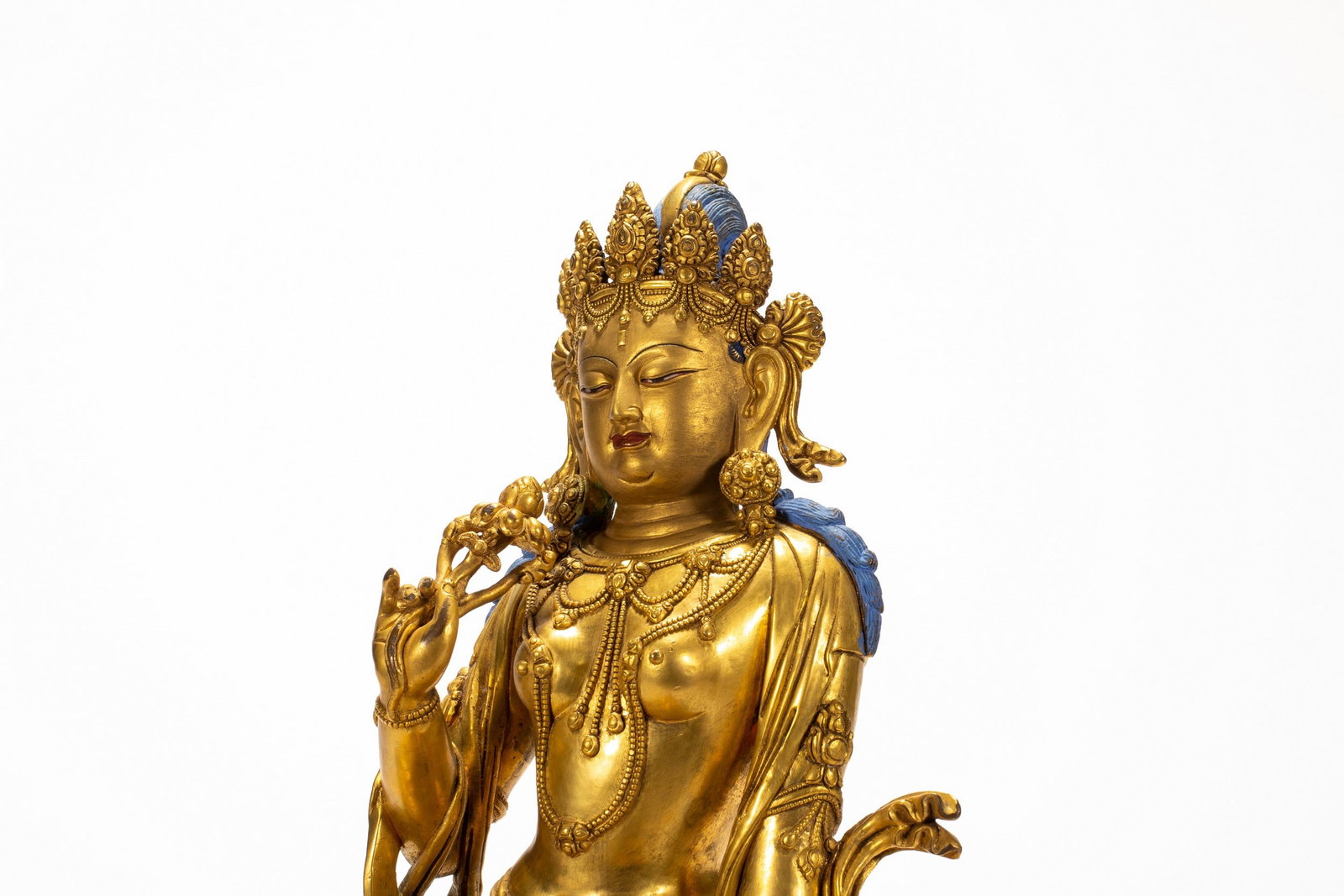 A COPPER GILDED BUDDHA STATUE - 5