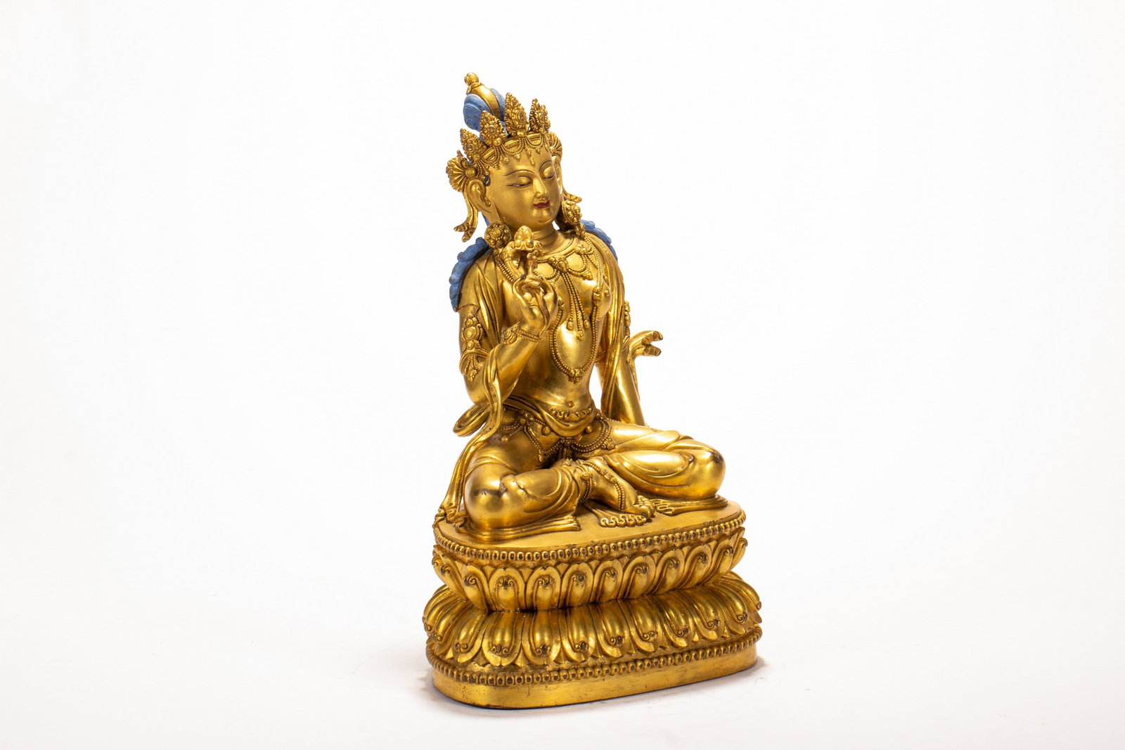 A COPPER GILDED BUDDHA STATUE - 7