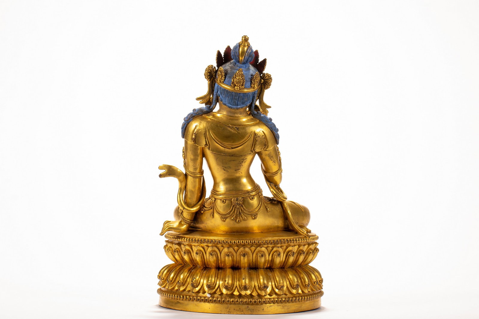 A COPPER GILDED BUDDHA STATUE - 9