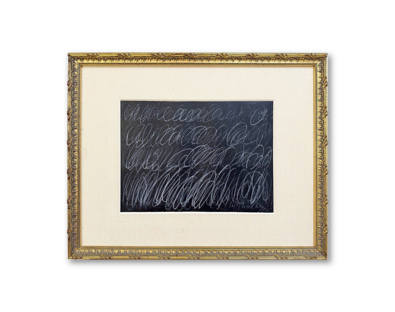 CY TWOMBLY (1928-2011), ATTRIBUTED TO, ACRYLIC AND WAX CRAYON ON PAPER: CY TWOMBLY (1928-2011), ATTRIBUTED TO, ACRYLIC AND WAX CRAYON ON PAPER CY TWOMBLY (1928-2011), ATTRIBUTED TO, ACRYLIC AND WAX CRAYON ON PAPER This painting was created by the American contemporary