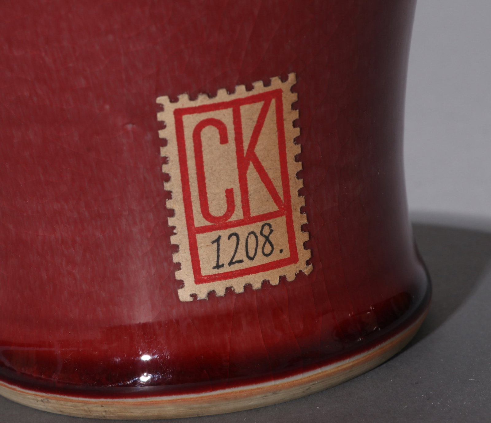 A RED GLAZED MEIPING - 12