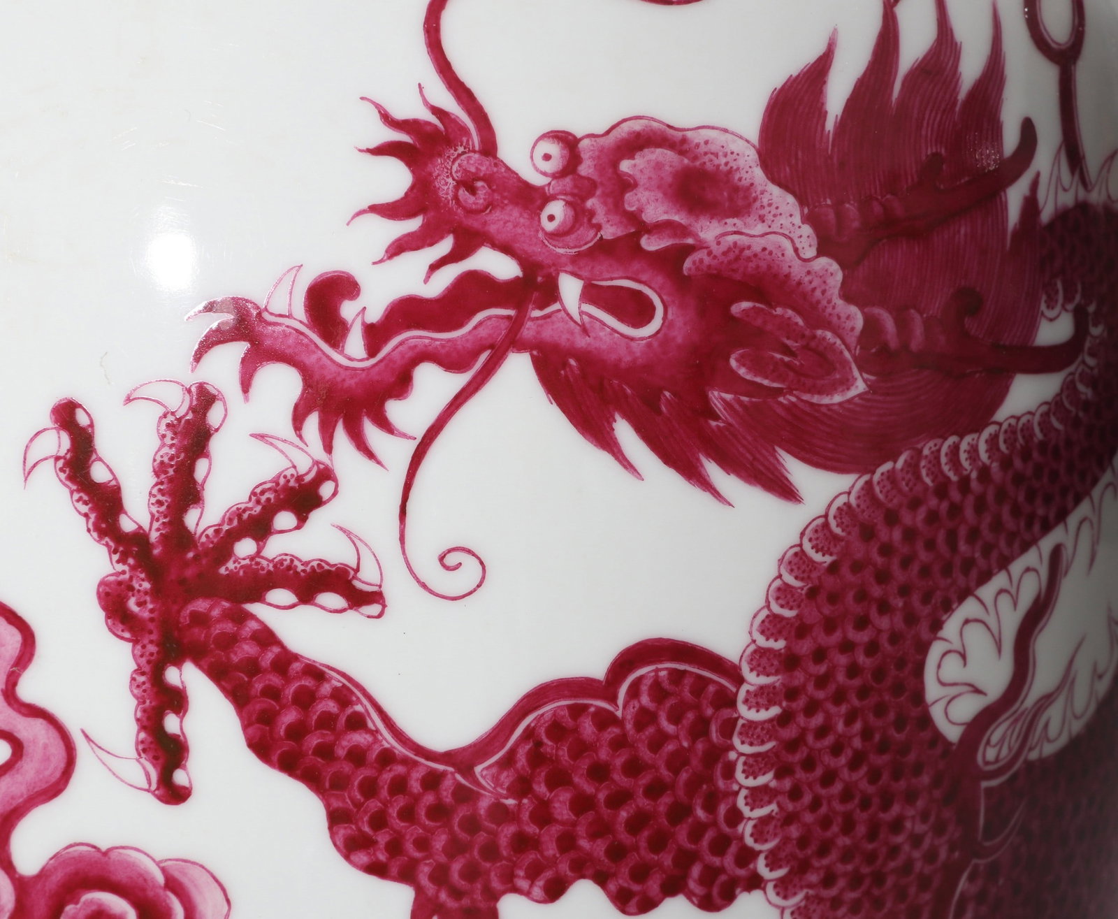 A RUBY-RED GROUND DRAGON VASE - 10