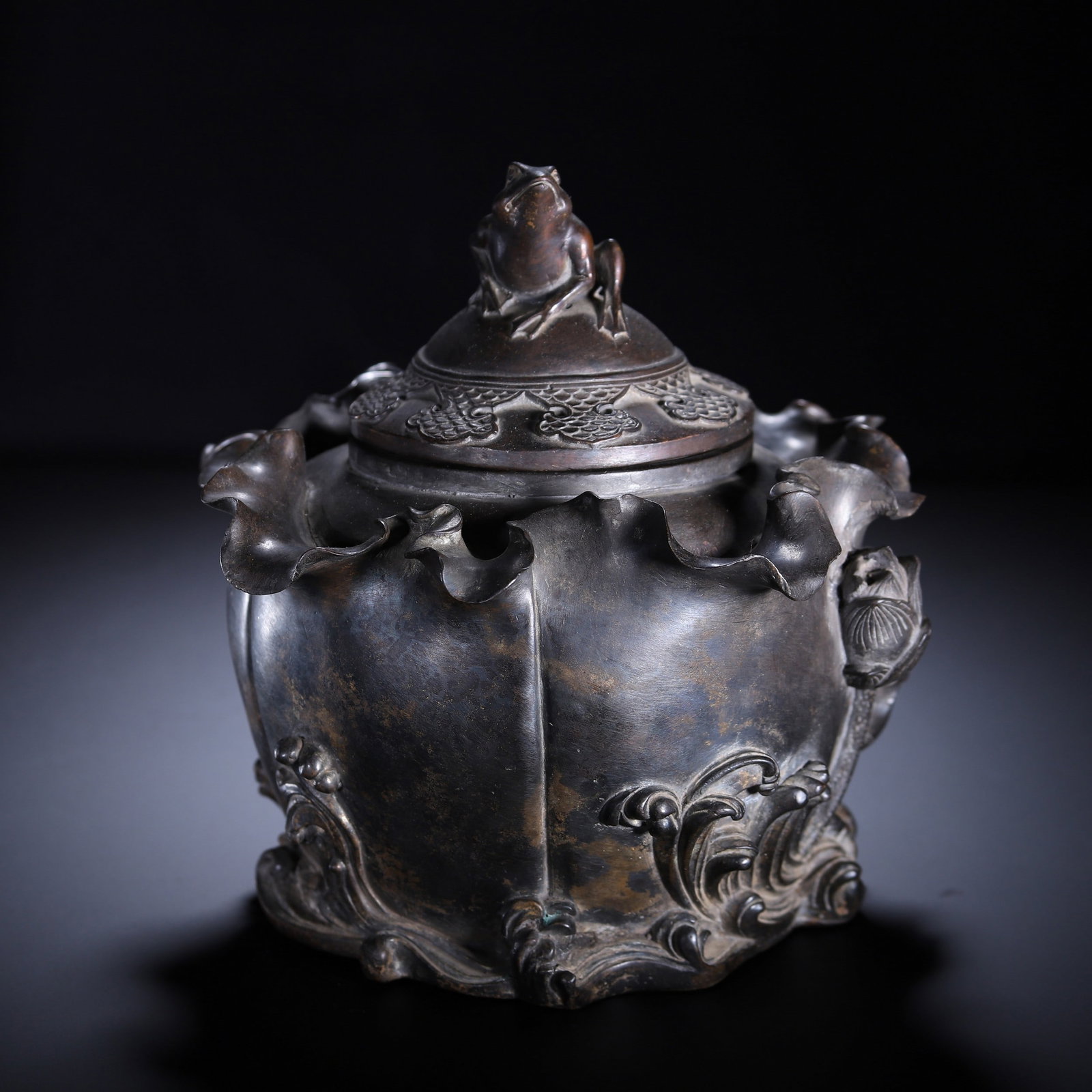 A COPPER INCENSE BURNER - 4