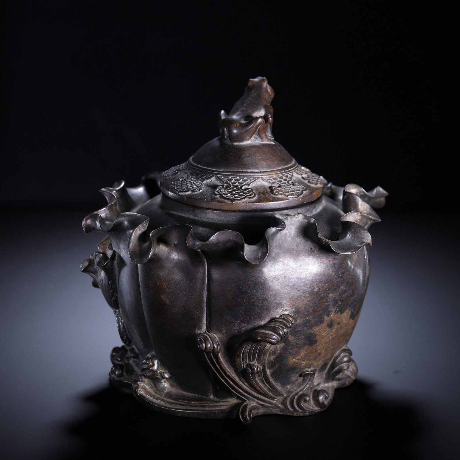 A COPPER INCENSE BURNER - 6