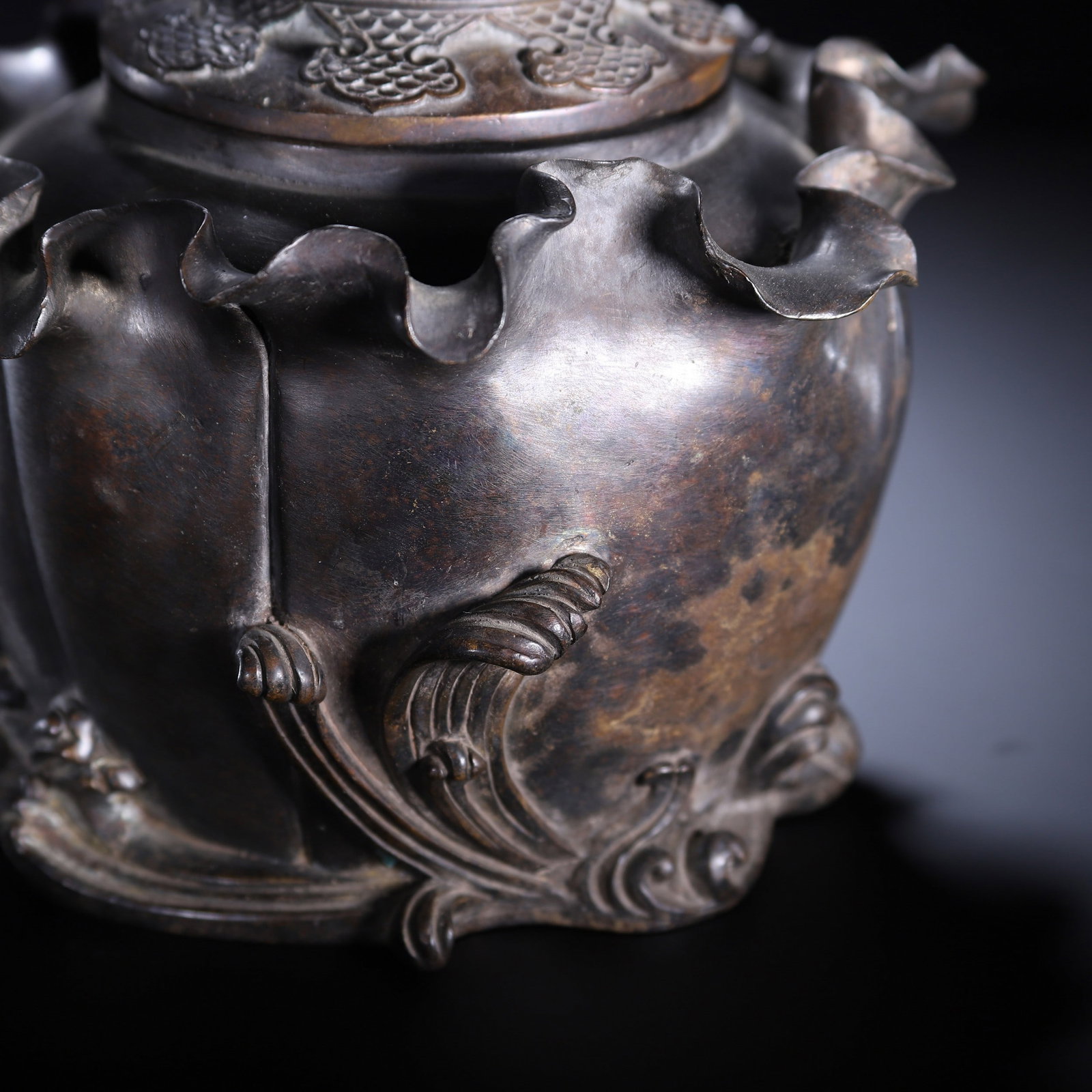 A COPPER INCENSE BURNER - 7