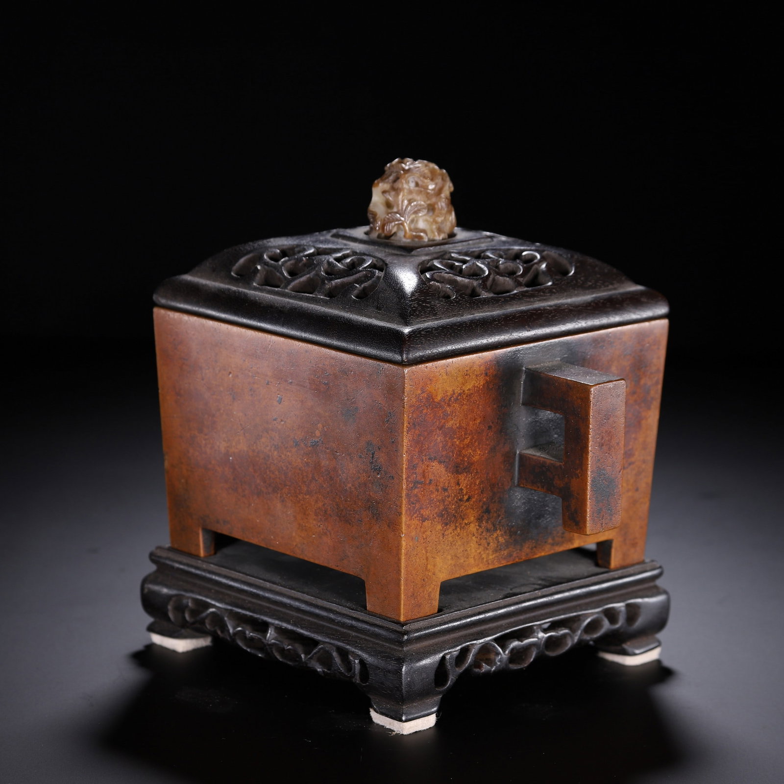A COPPER INCENSE BURNER - 5
