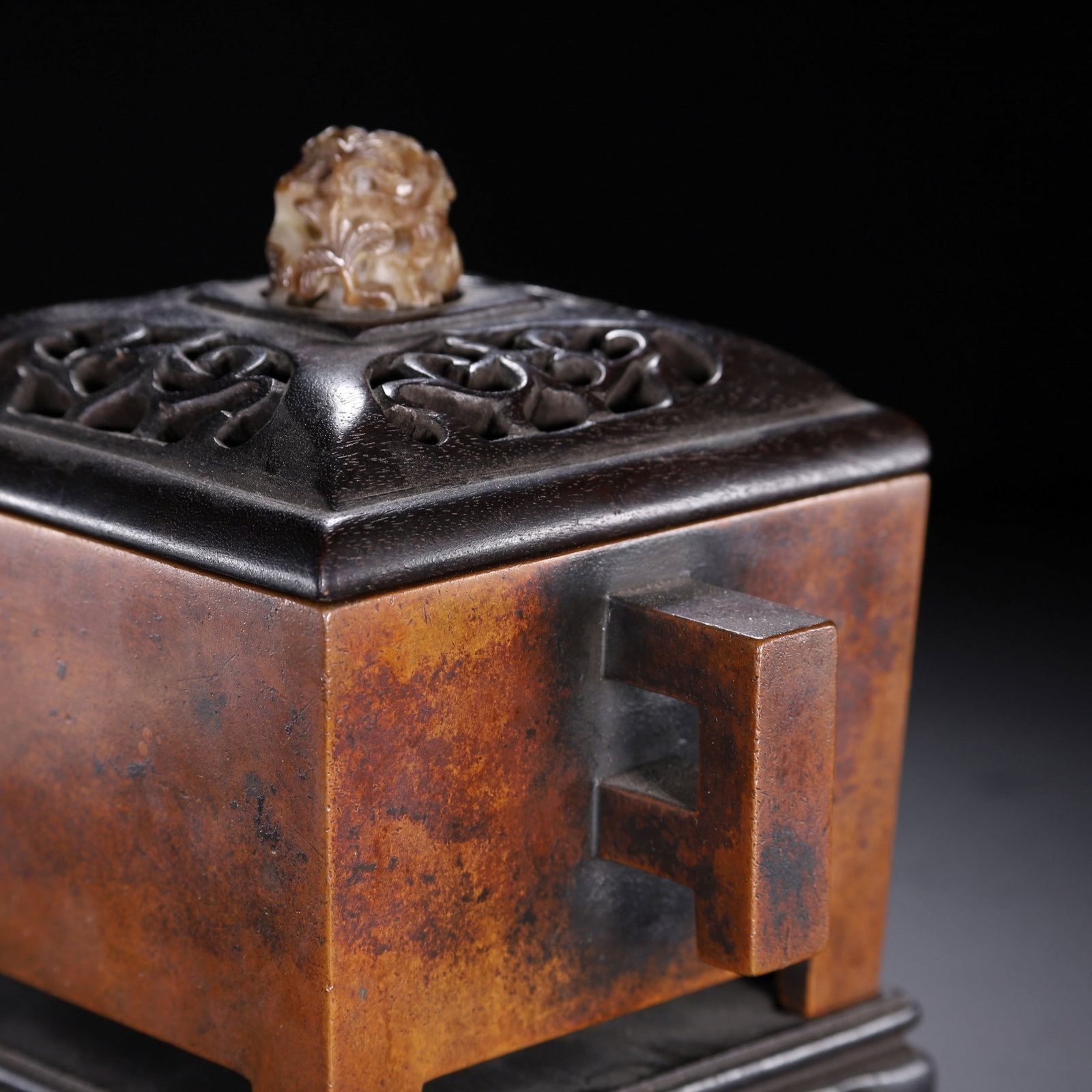 A COPPER INCENSE BURNER - 6