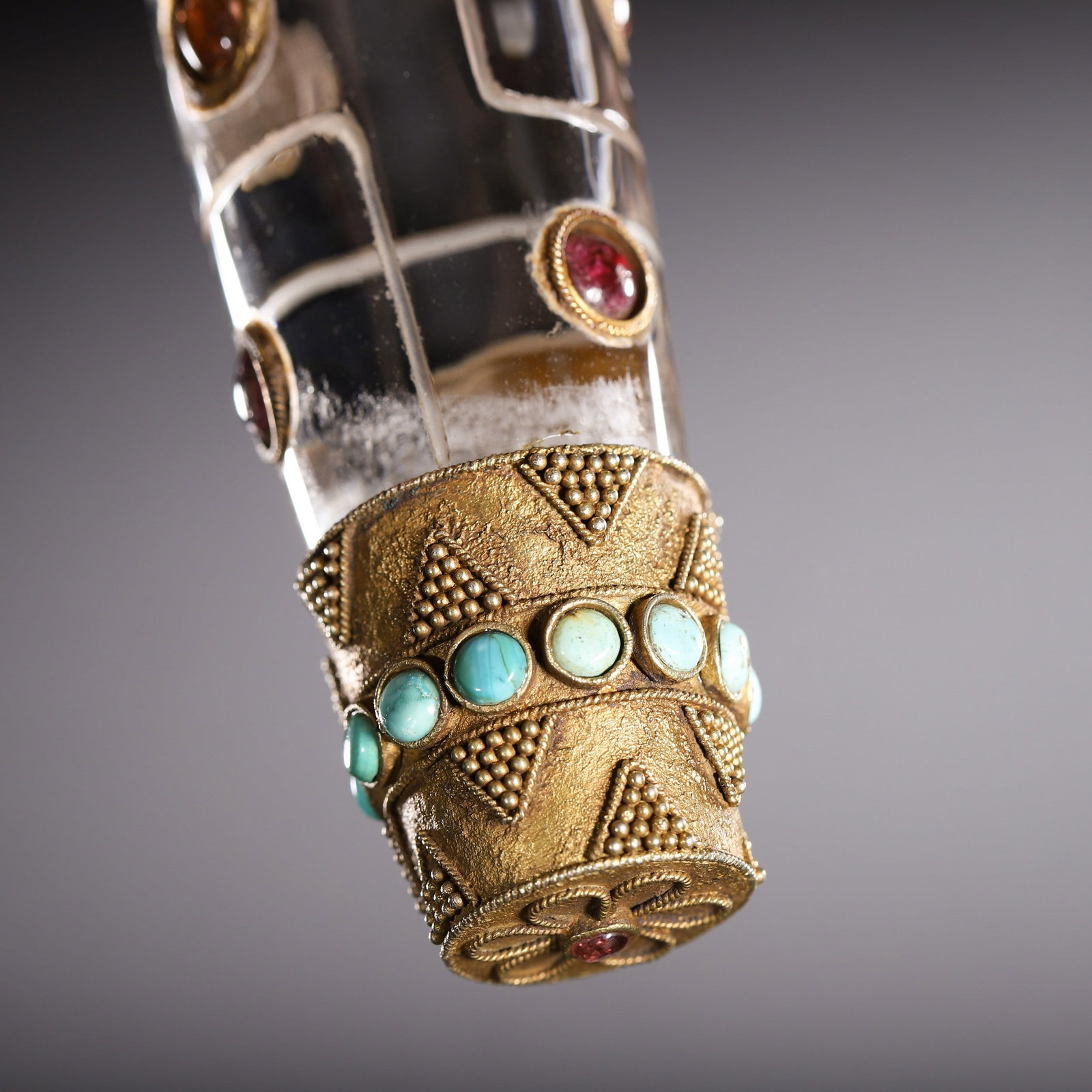 A CRYSTAL DZI BEAD - 10