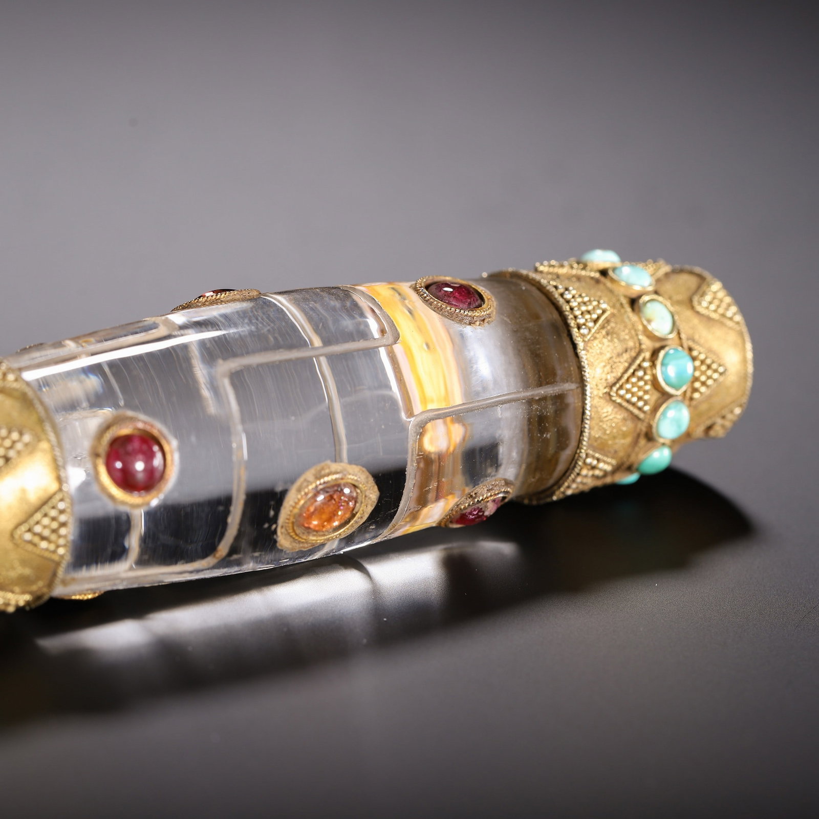 A CRYSTAL DZI BEAD - 3