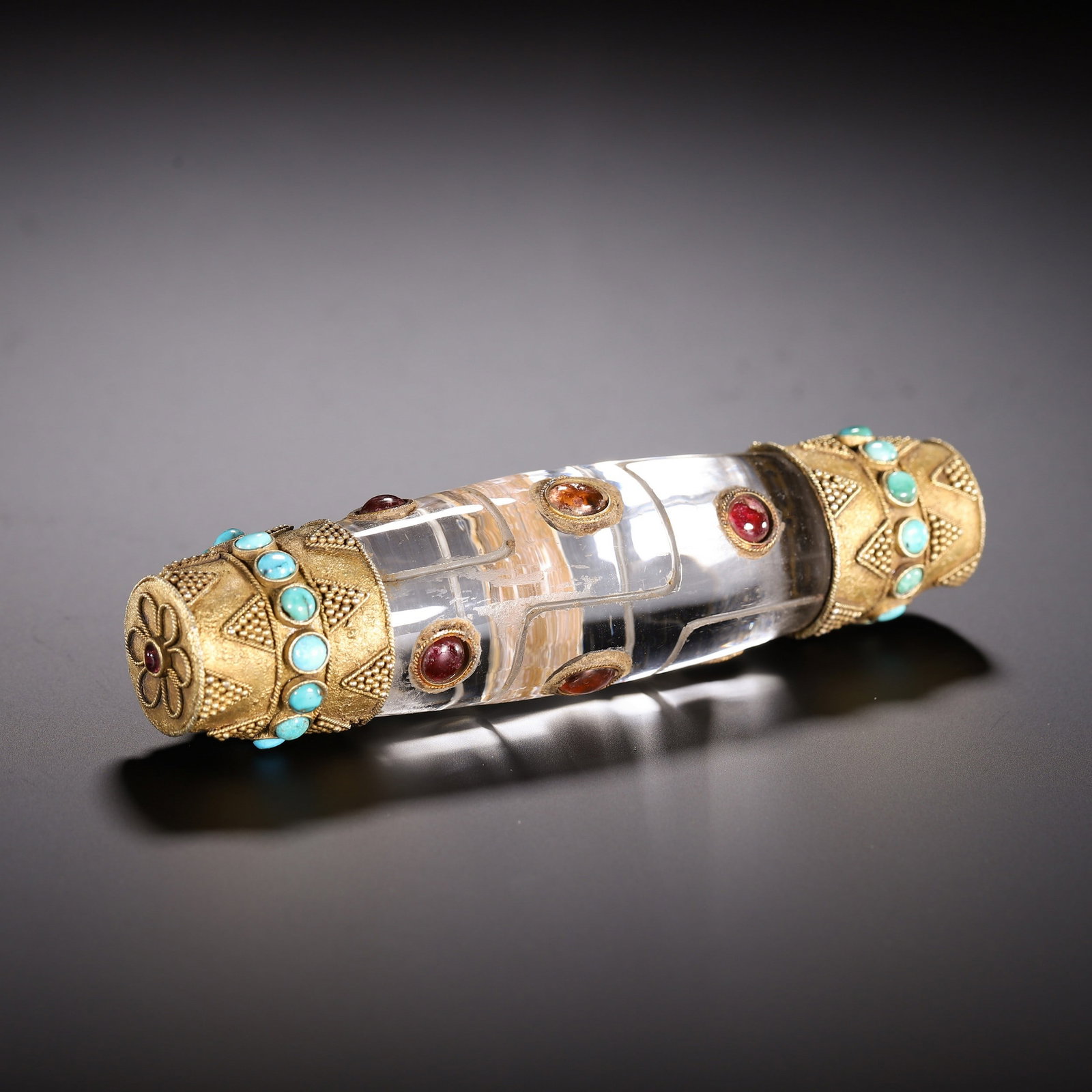 A CRYSTAL DZI BEAD - 4