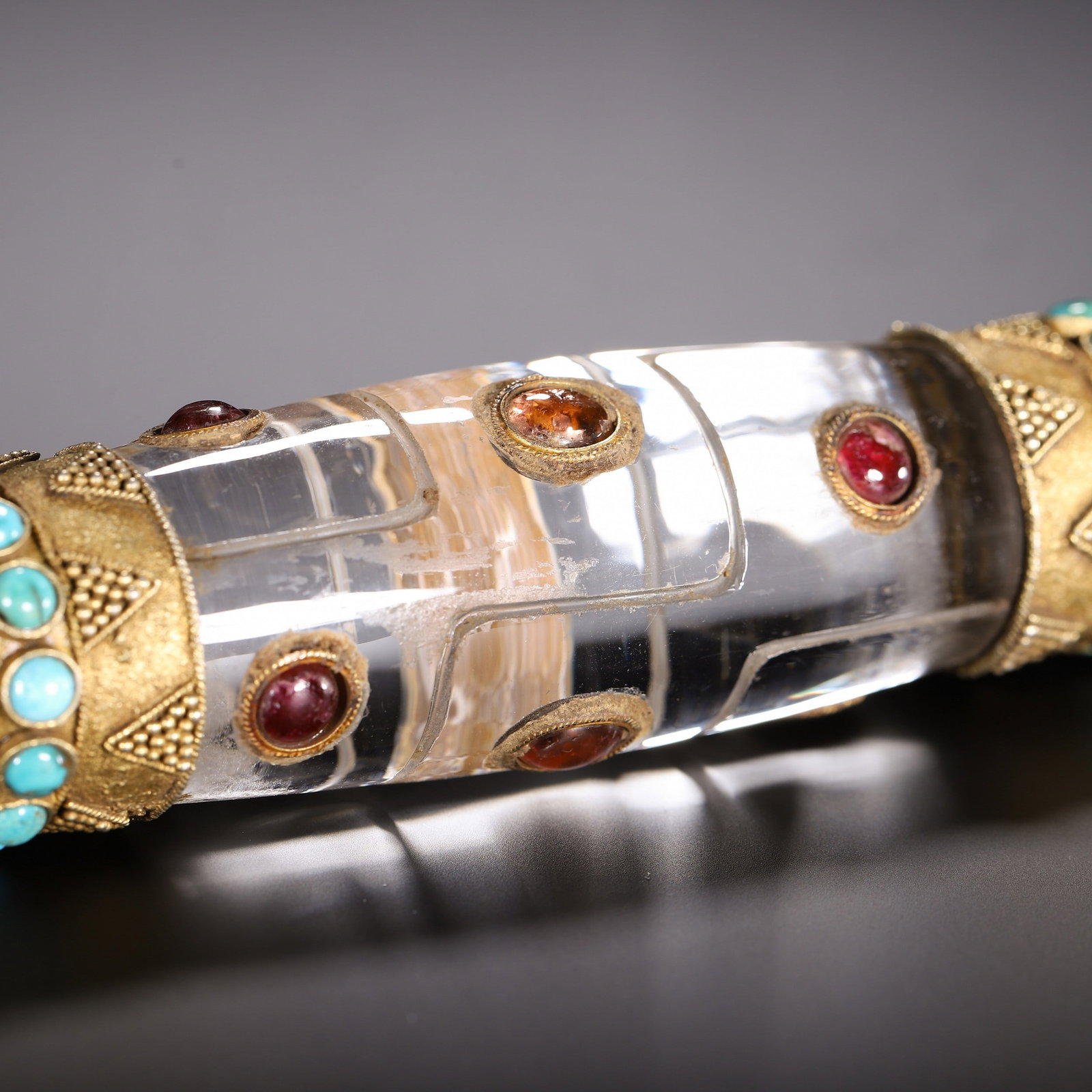 A CRYSTAL DZI BEAD - 5