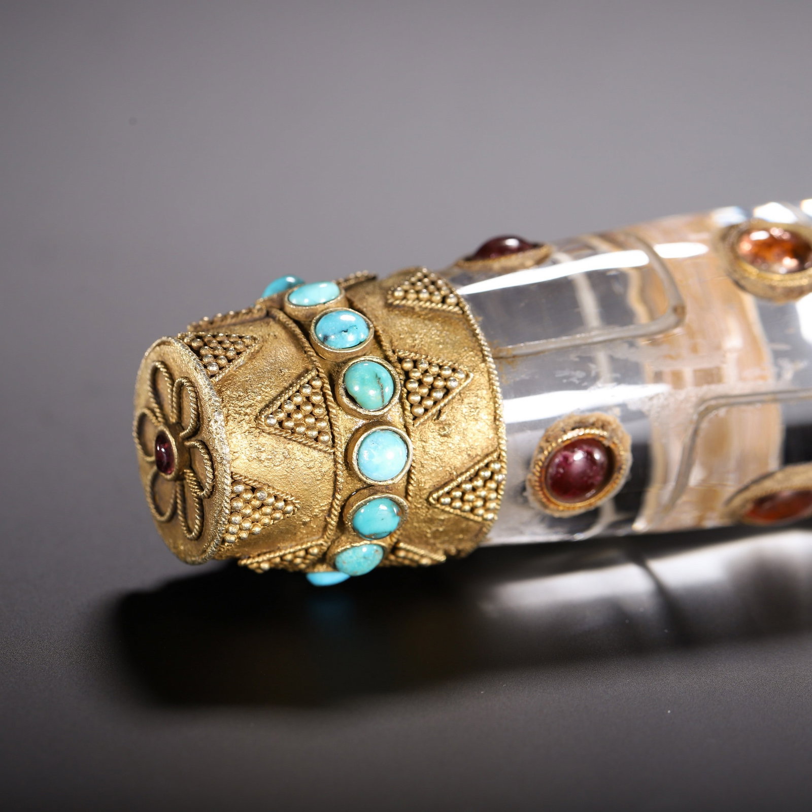 A CRYSTAL DZI BEAD - 6