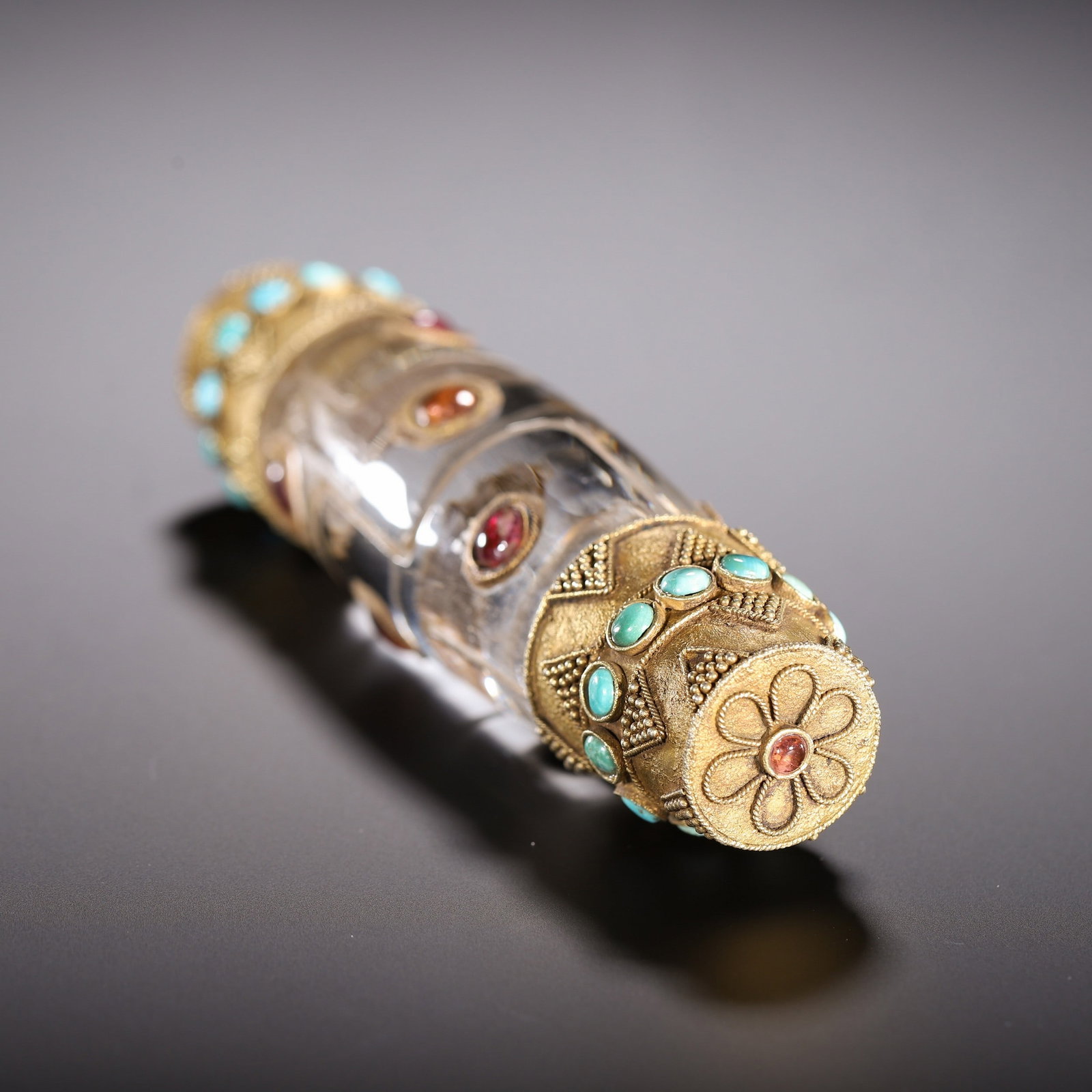 A CRYSTAL DZI BEAD - 7