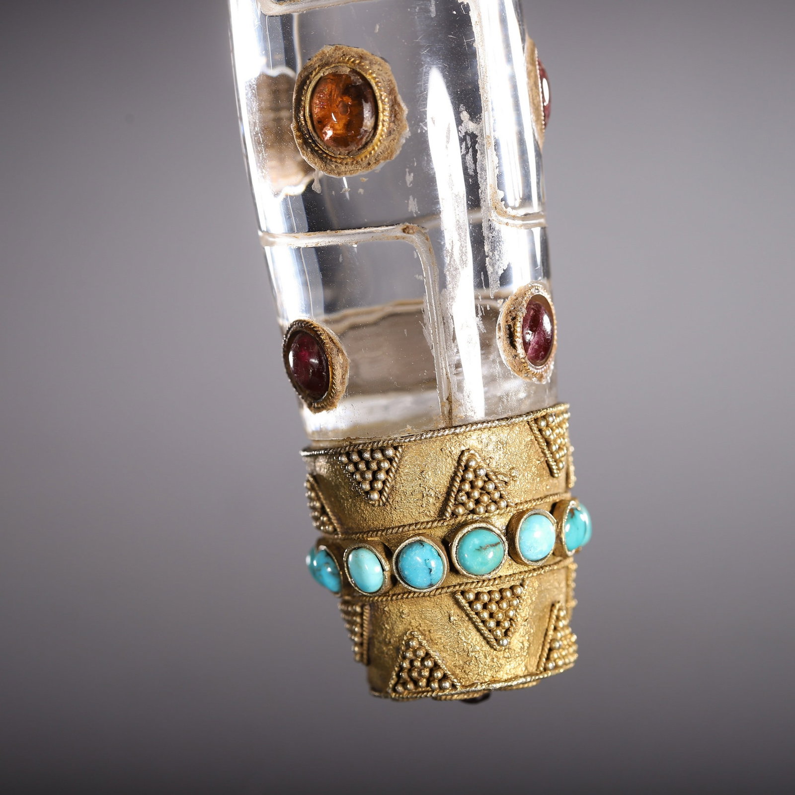 A CRYSTAL DZI BEAD - 8