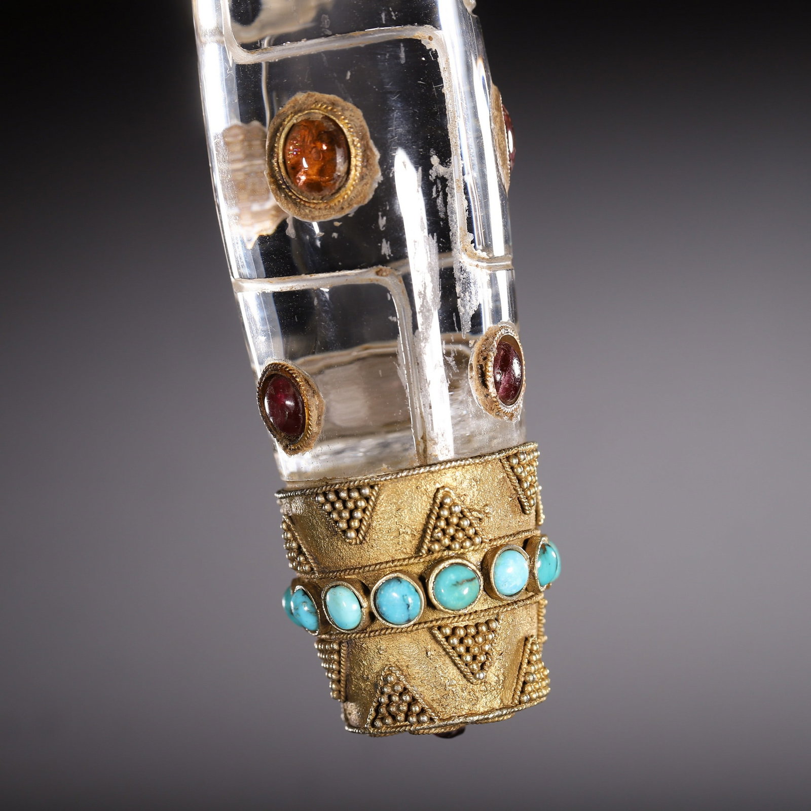 A CRYSTAL DZI BEAD - 9