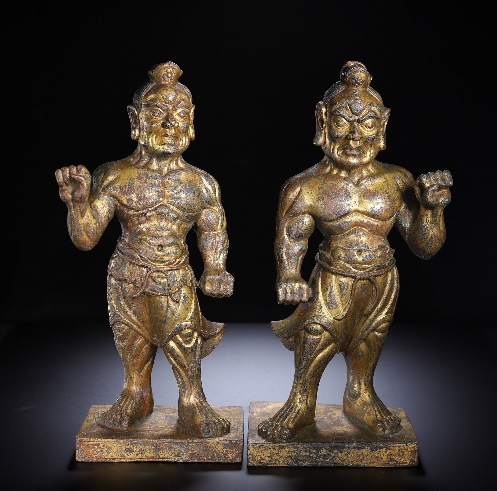 A PAIR OF GILT-BRONZE FIGURES (1 of 8)
