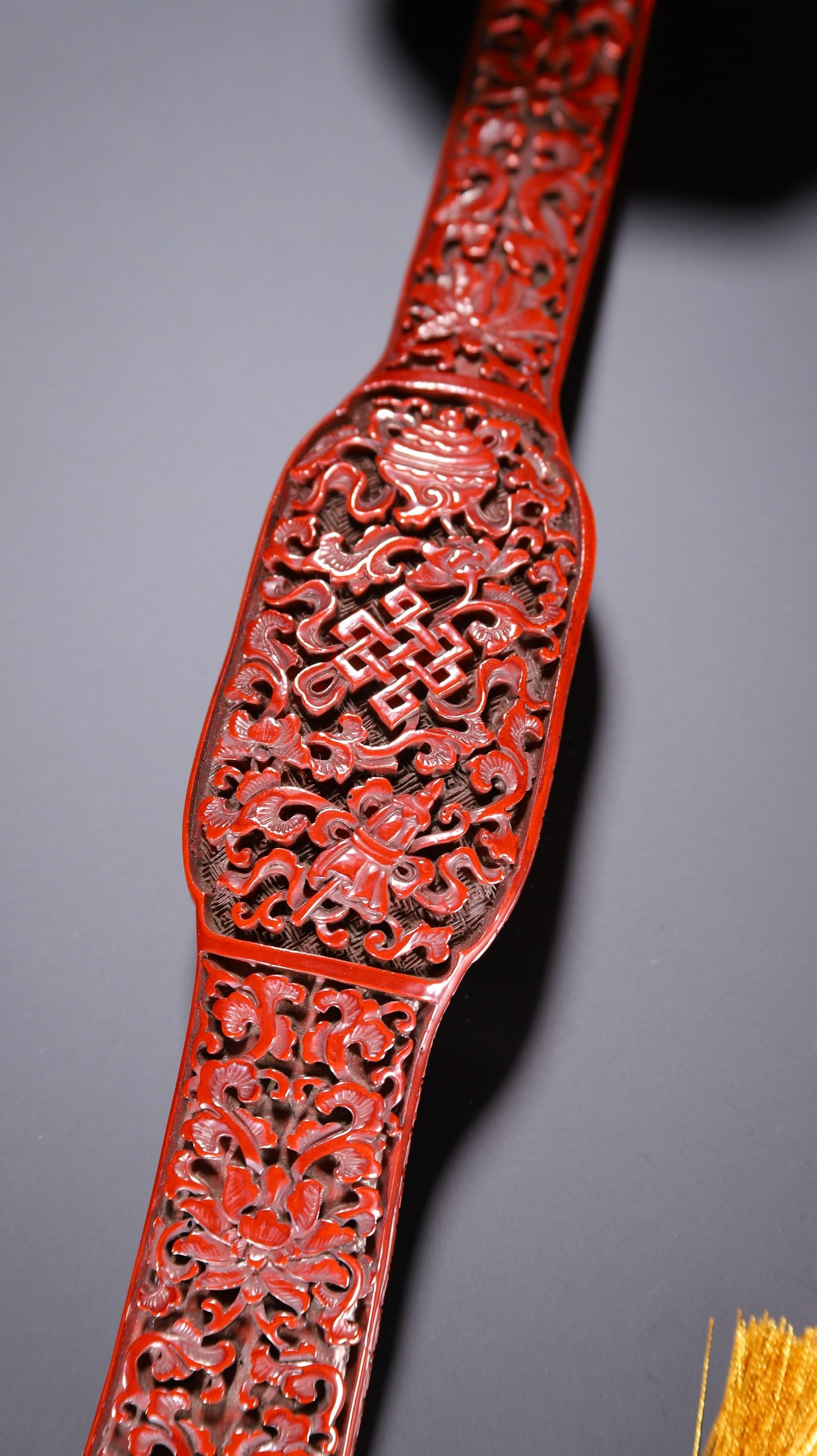 A CARVED LACQUERWARE RUYI - 3