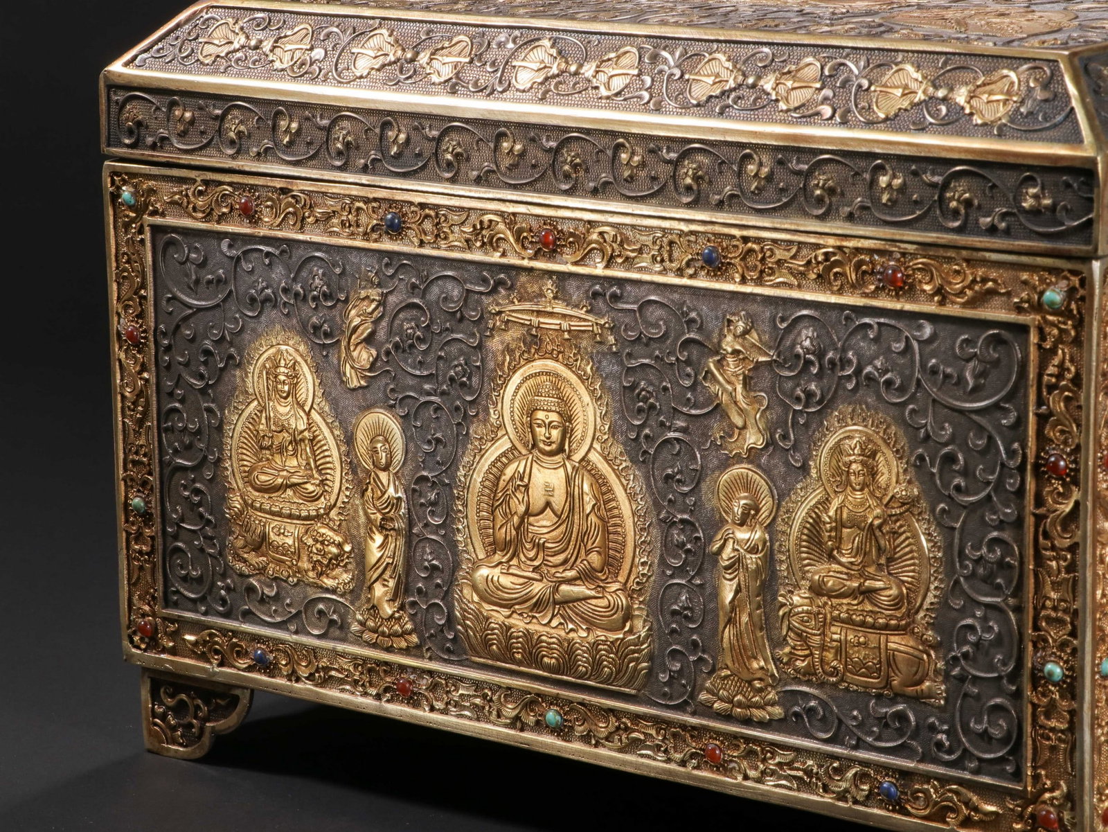 SILVER GILDED BUDDHIST SCRIPTURES - 2