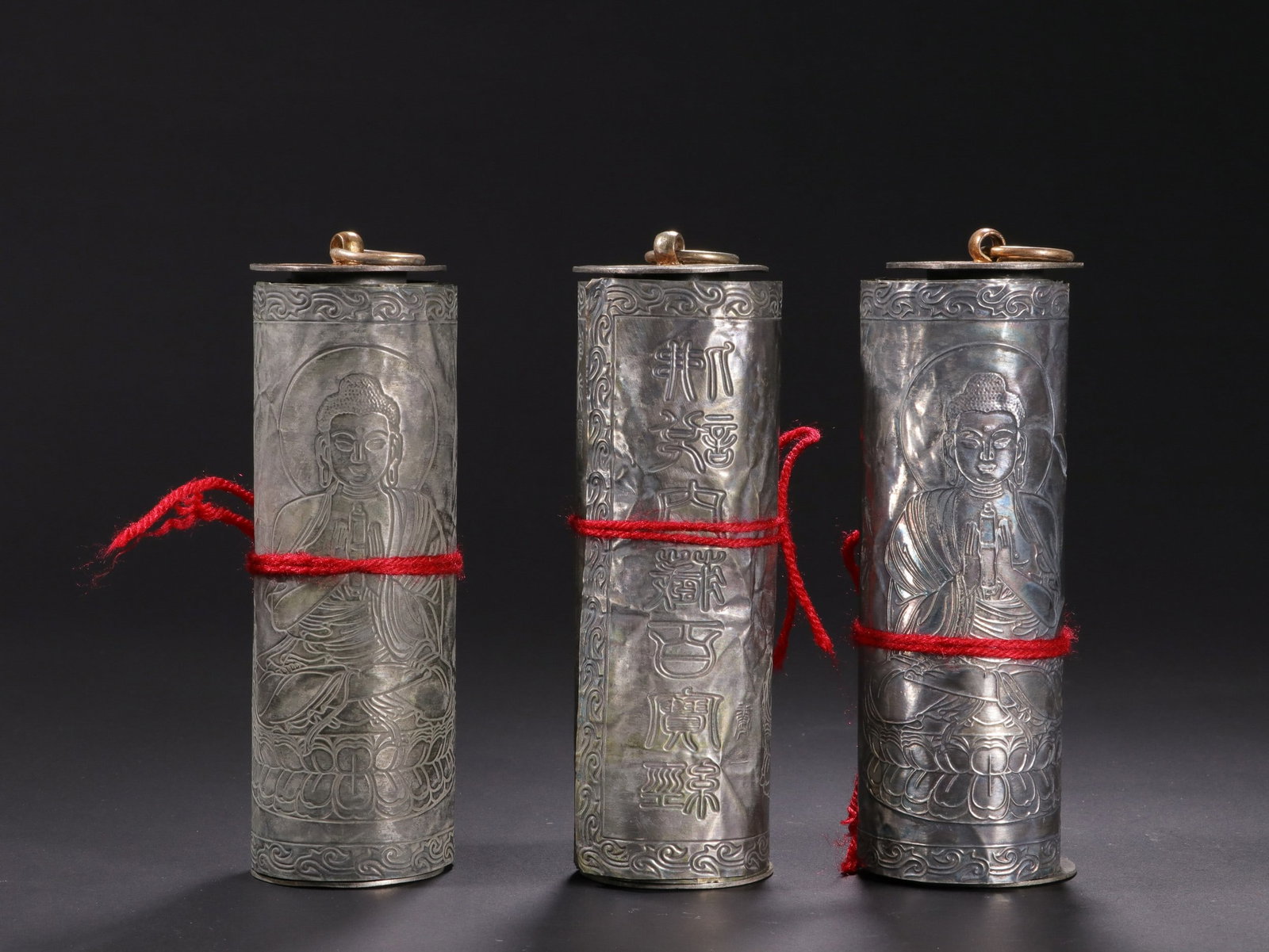SILVER GILDED BUDDHIST SCRIPTURES - 8