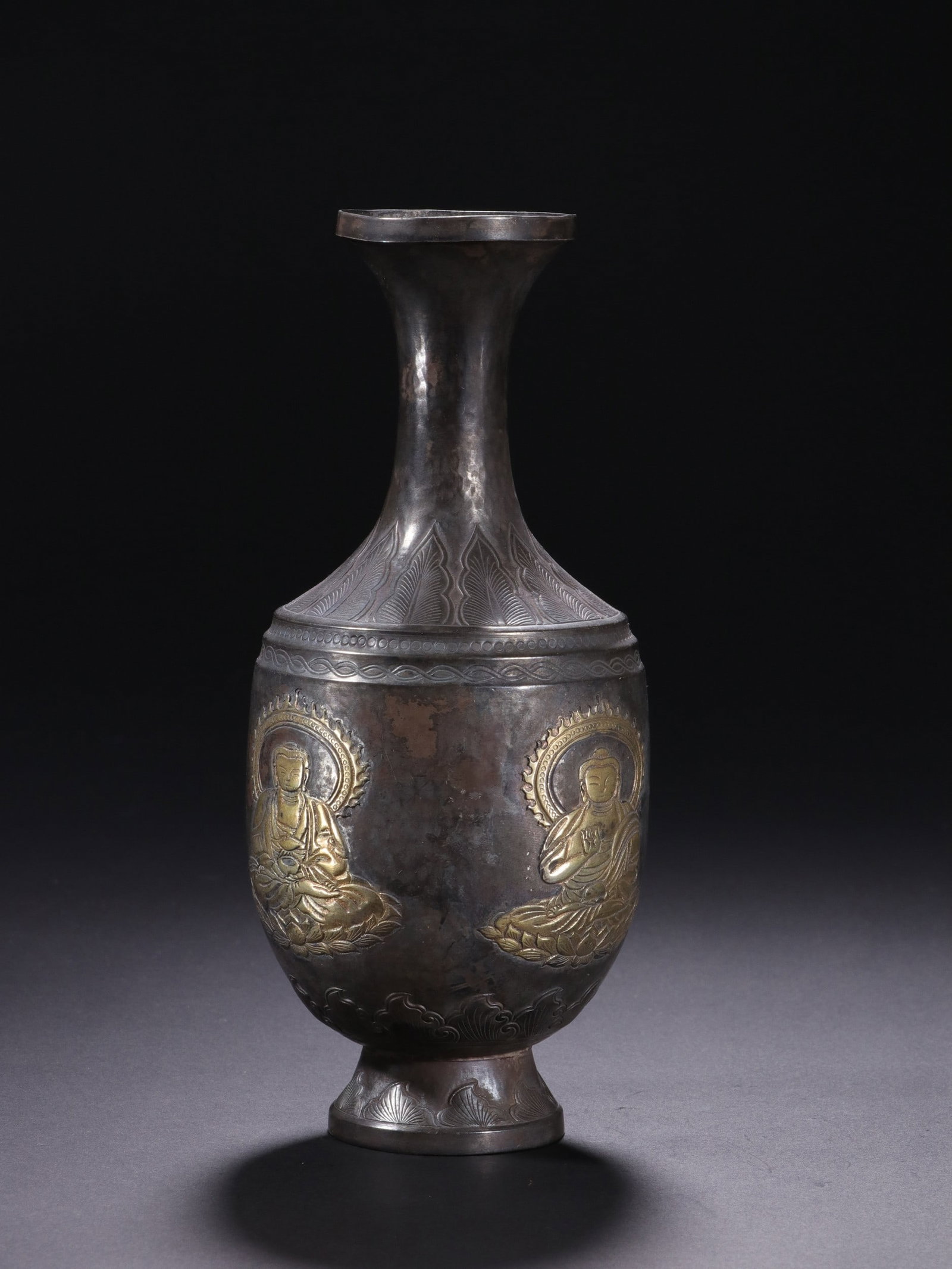 SILVER GILDED VASE - 6