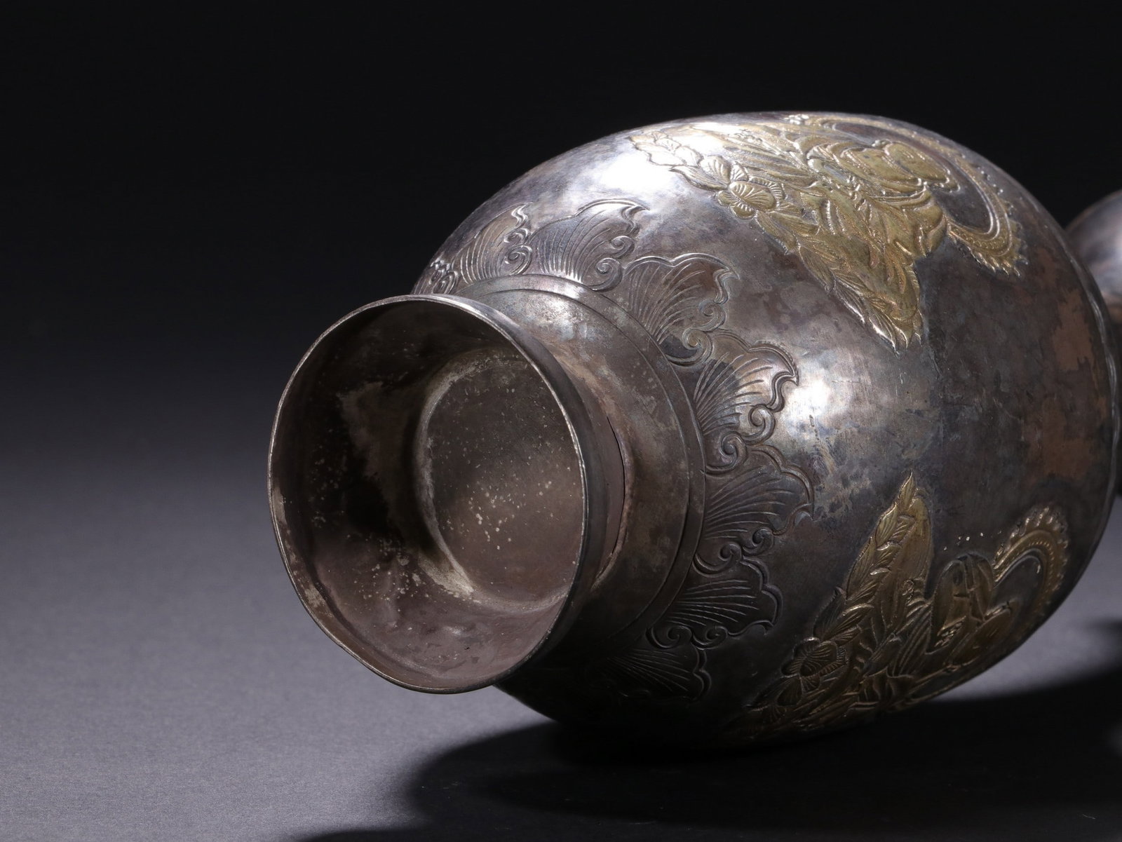 SILVER GILDED VASE - 8