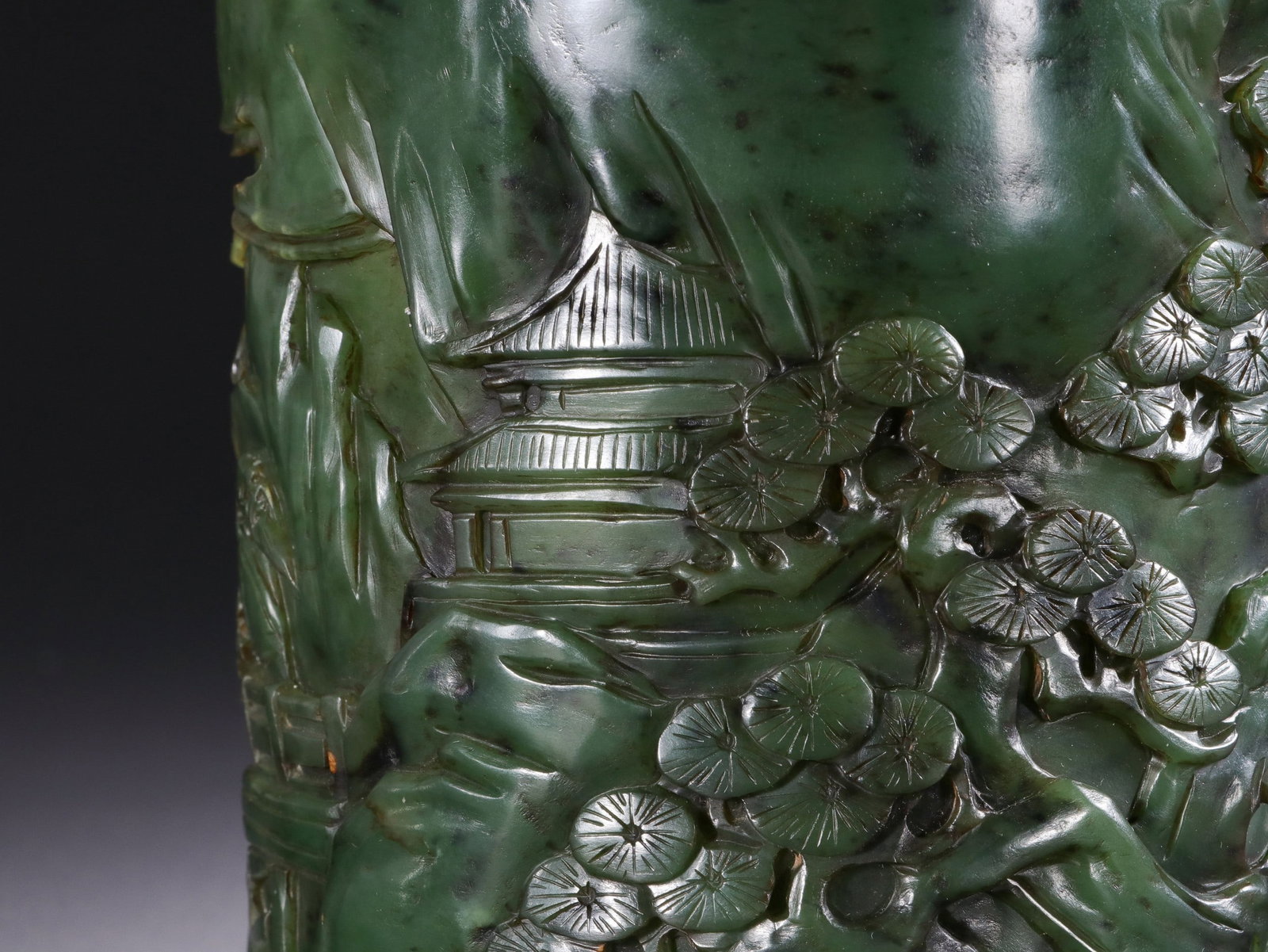 A JADE BRUSH POT - 2