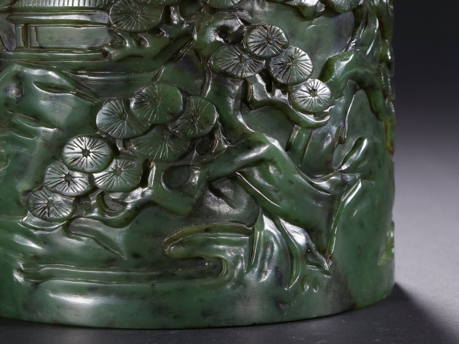 A JADE BRUSH POT - 3