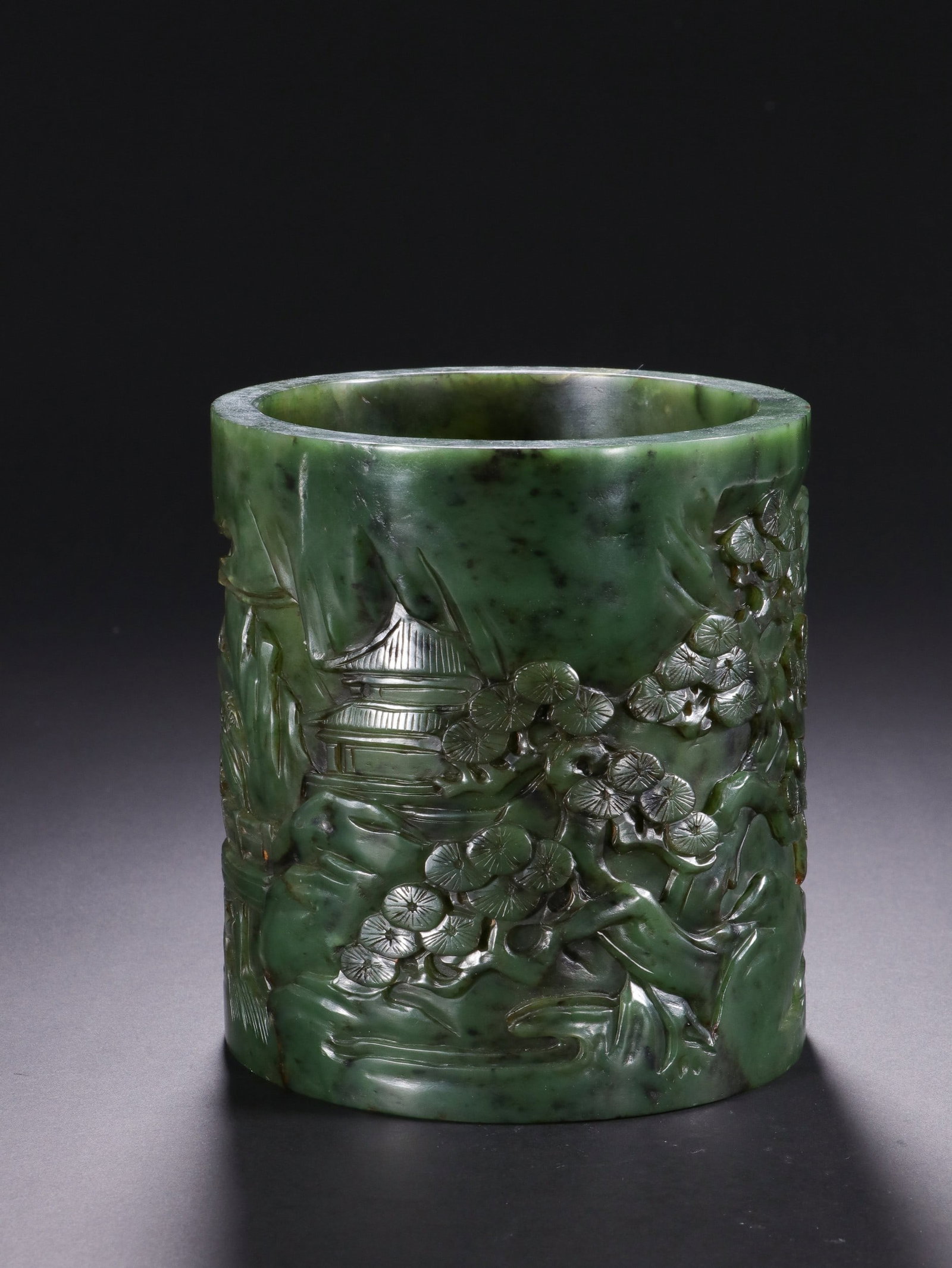A JADE BRUSH POT - 4
