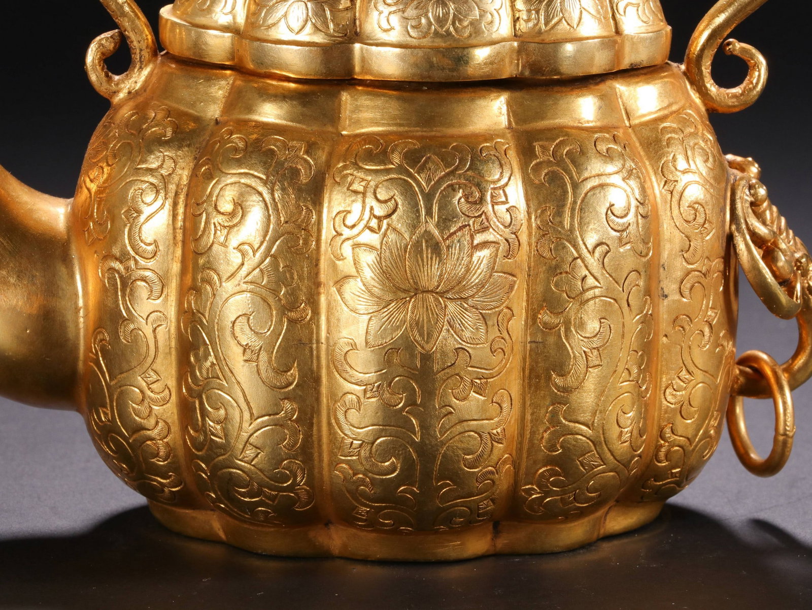 A COPPER GILDING EWER - 4
