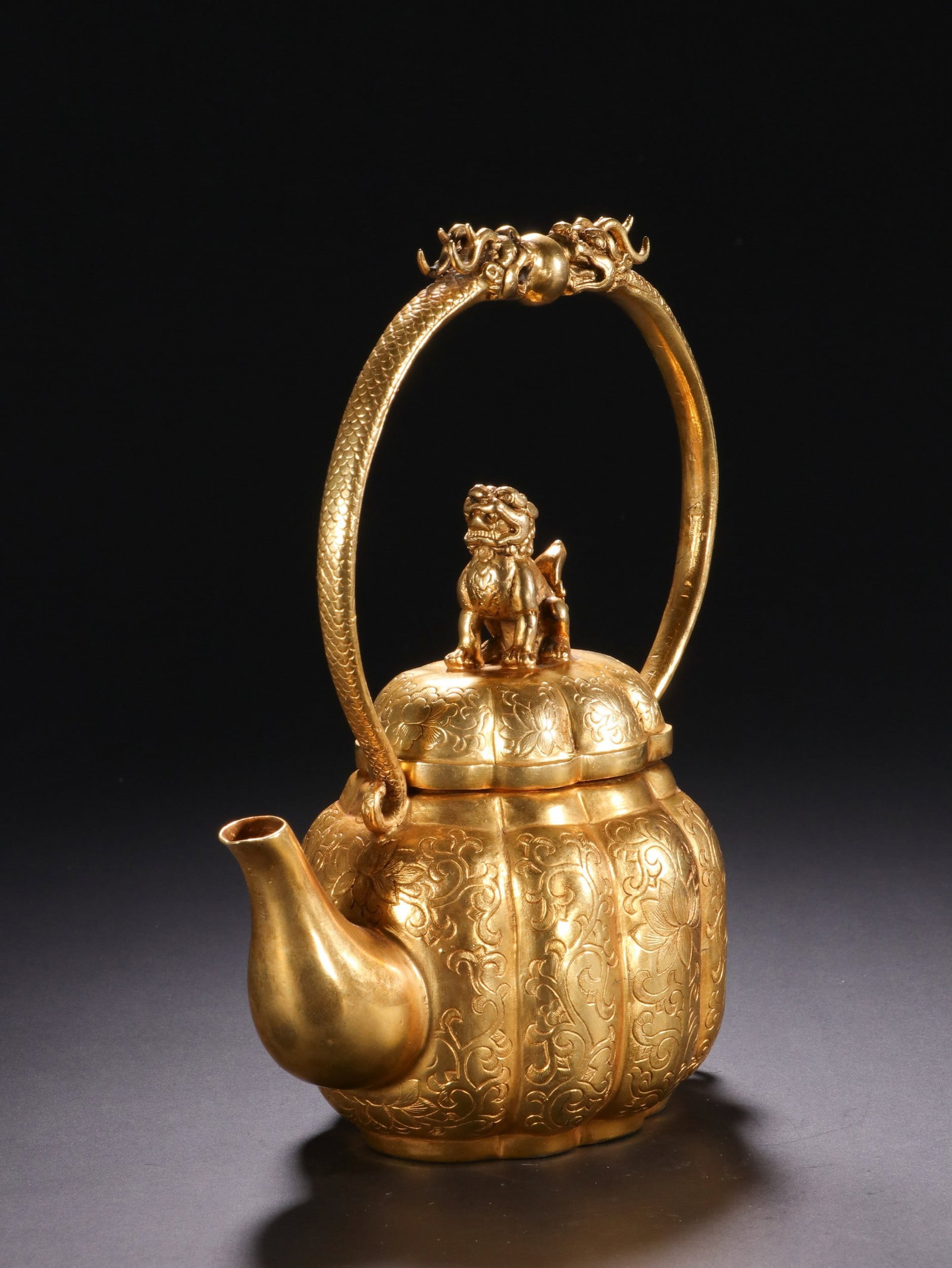A COPPER GILDING EWER - 5